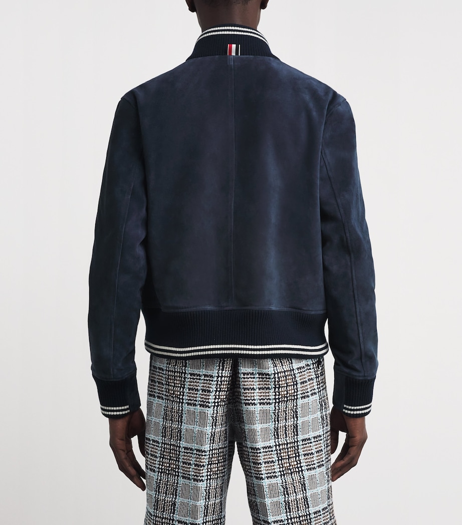 Suede Bomber Jacket DARK BLUE Image 4