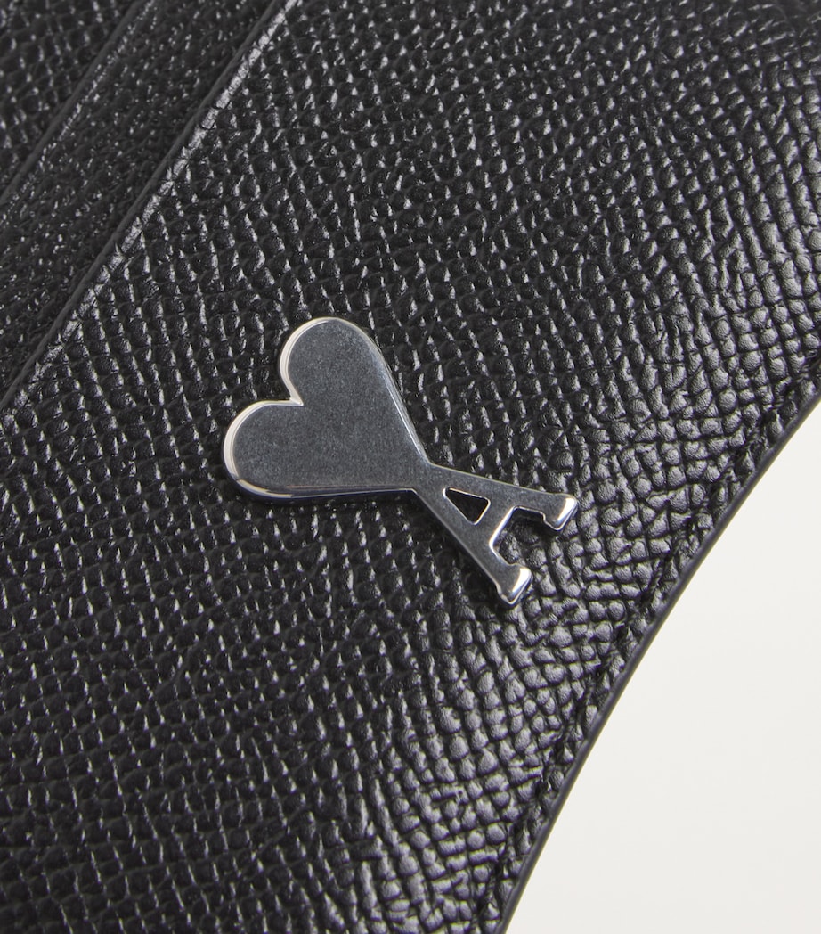 Grained Leather Paris Card Holder BLACK/SILVER/0014 Image 3