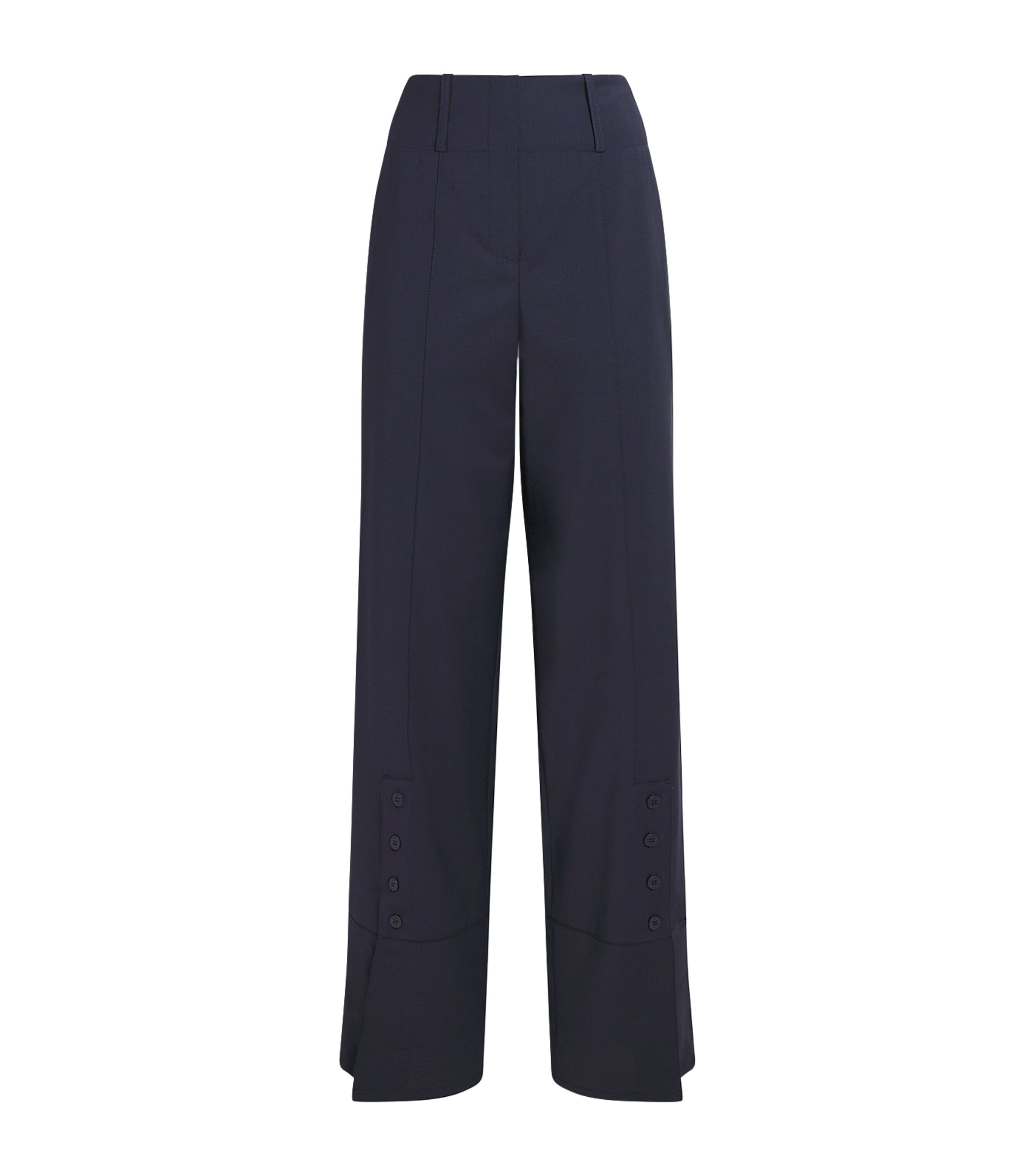 Claudie Pierlot Womens Wool-Blend Straight Trousers Navy Image 1
