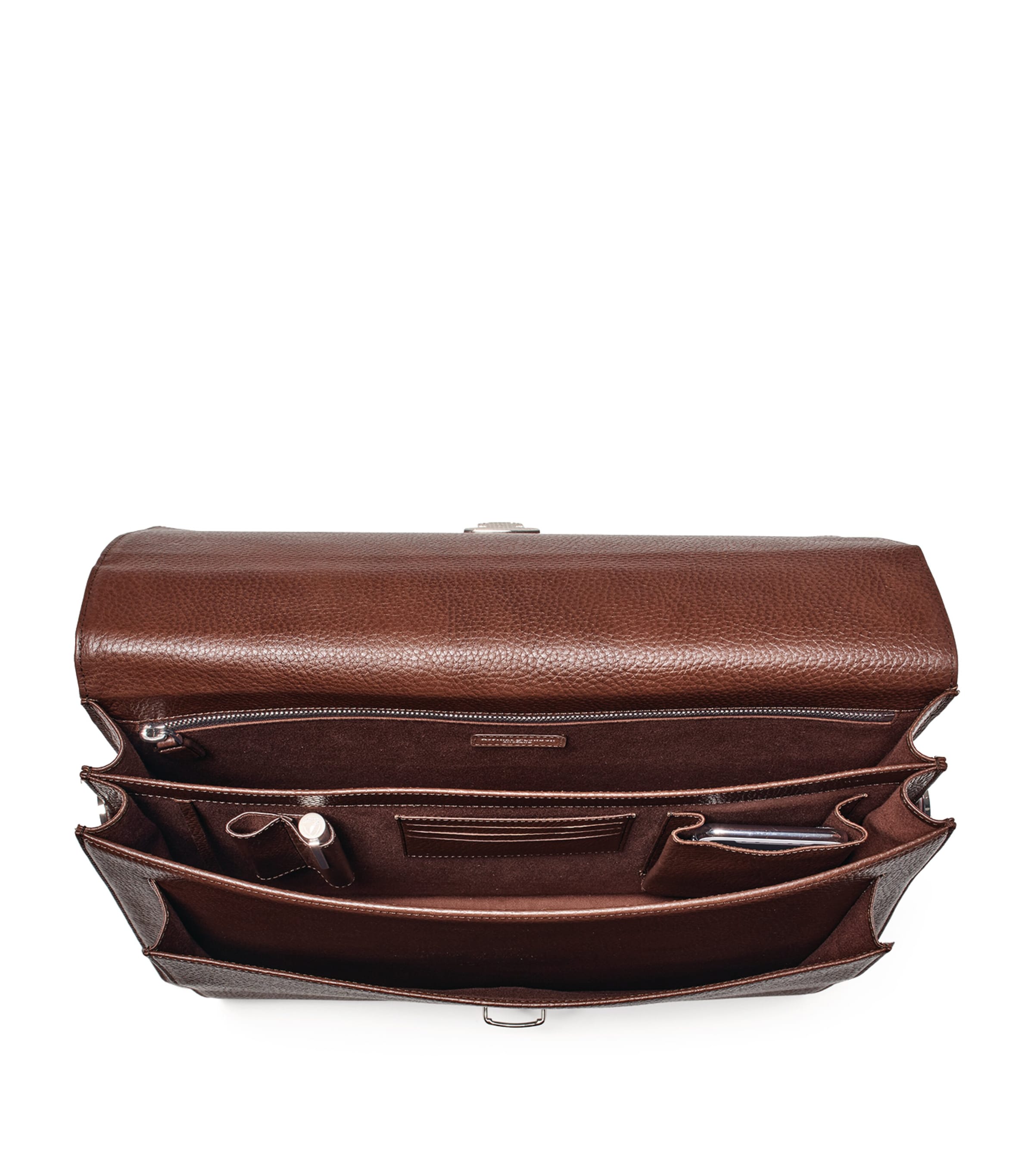 Leather City Laptop Briefcase TOBACCO Image 5