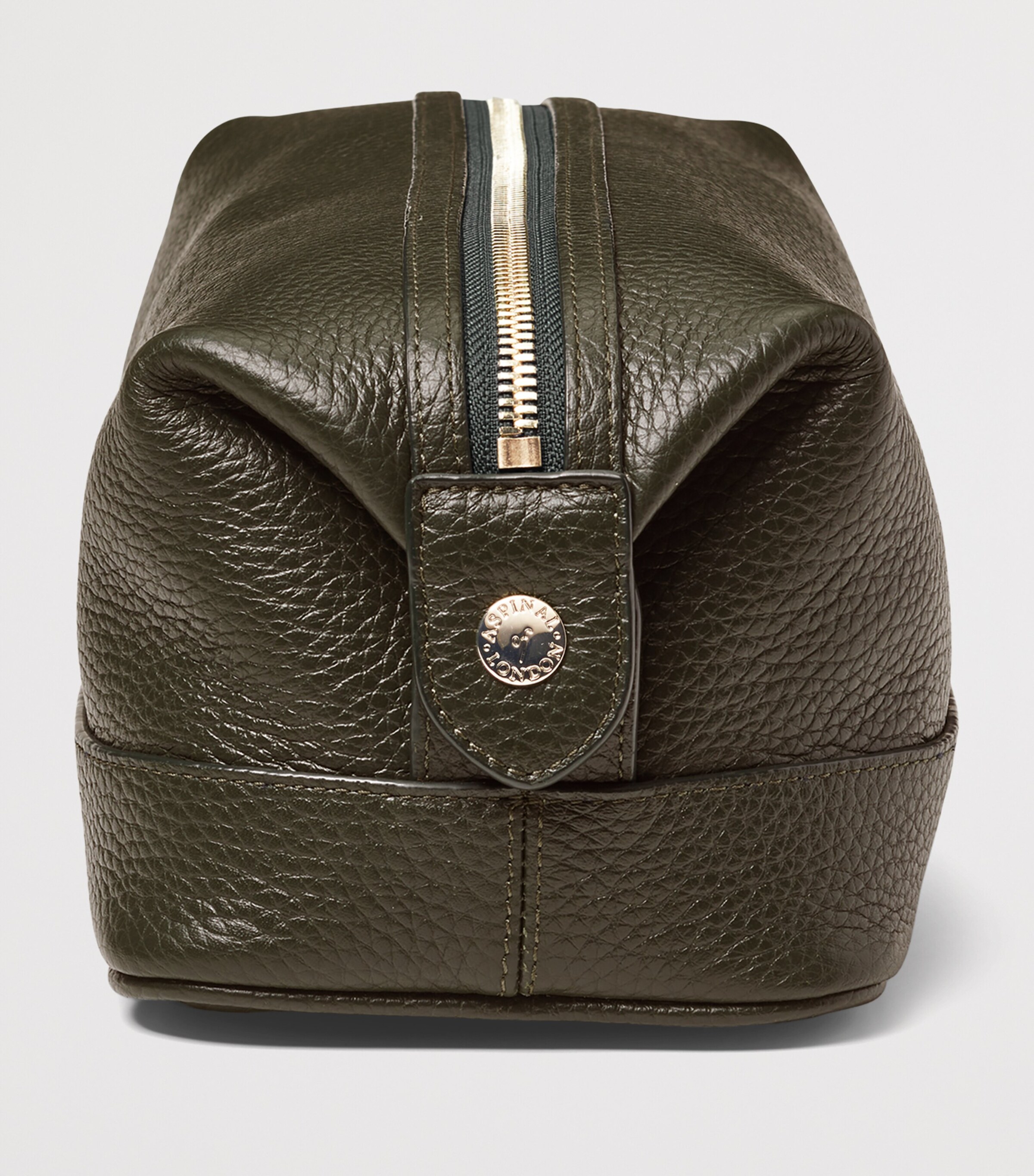 Aspinal Of London Leather Wash Bag Evergreen Image 3