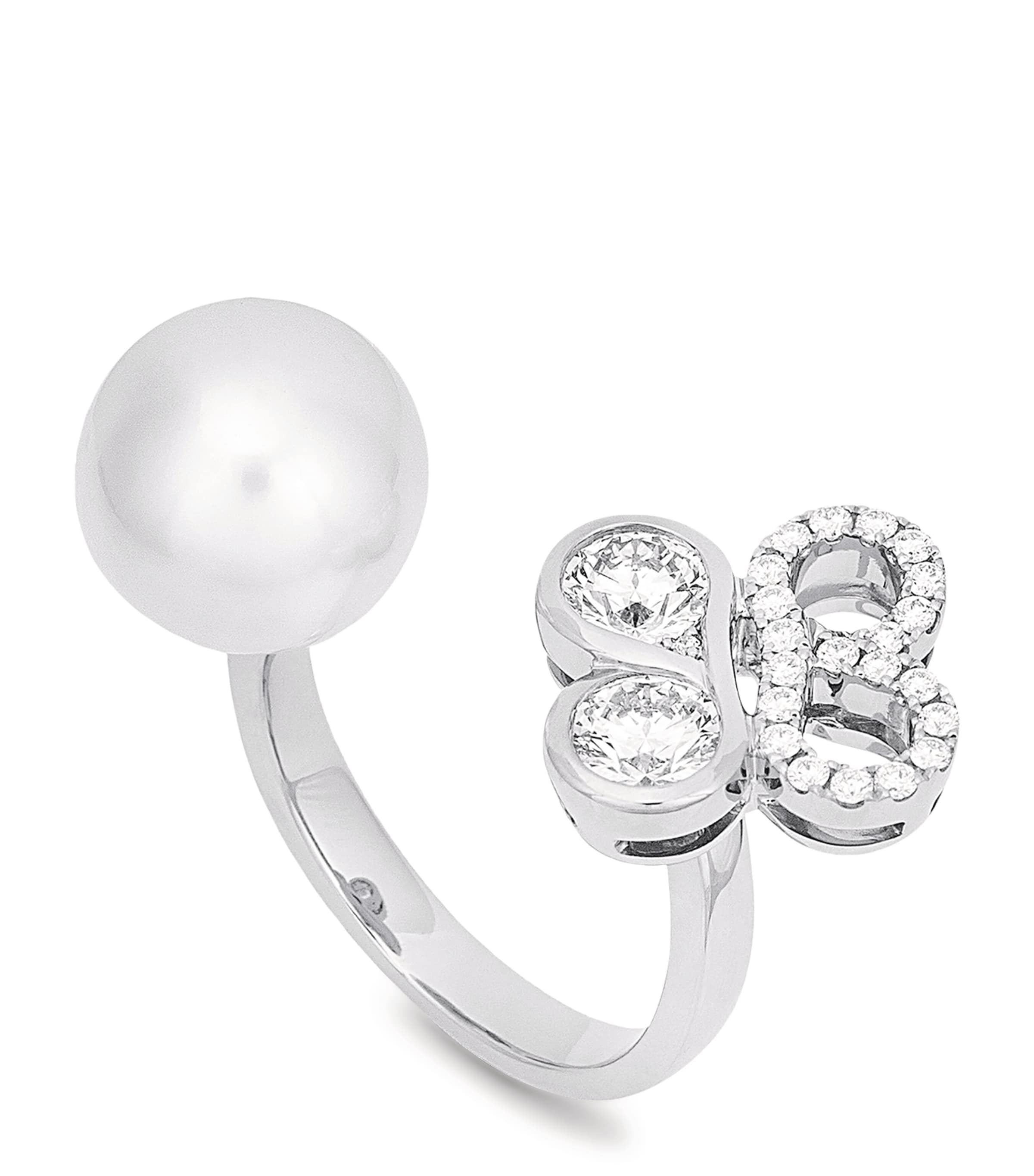 Shop Boodles White Gold, Diamond And Pearl Be  Ring