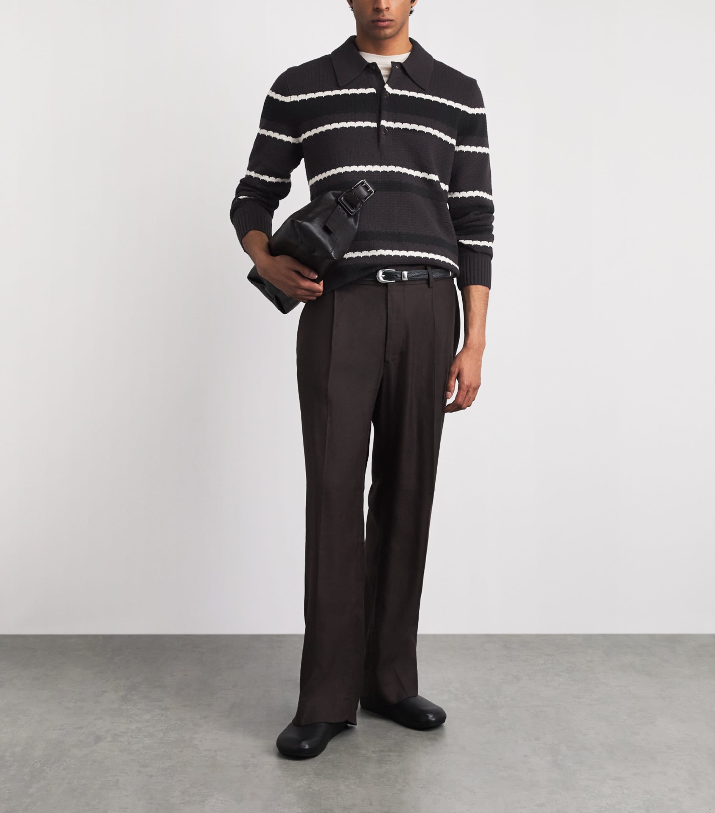 NN.07 Mens Organic Cotton Polo Sweater Dusky Port Image 2