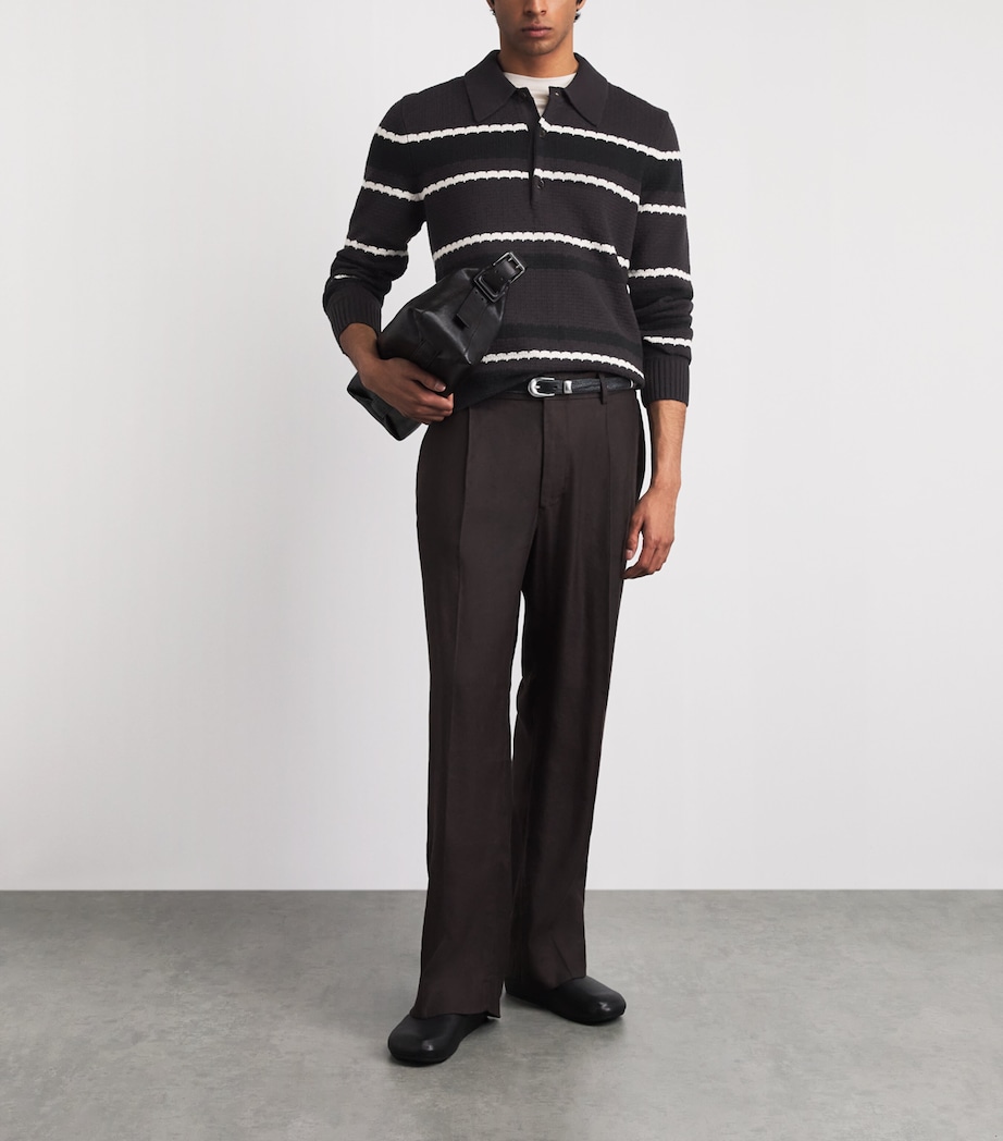 NN.07 Mens Organic Cotton Polo Sweater Dusky Port Image 2