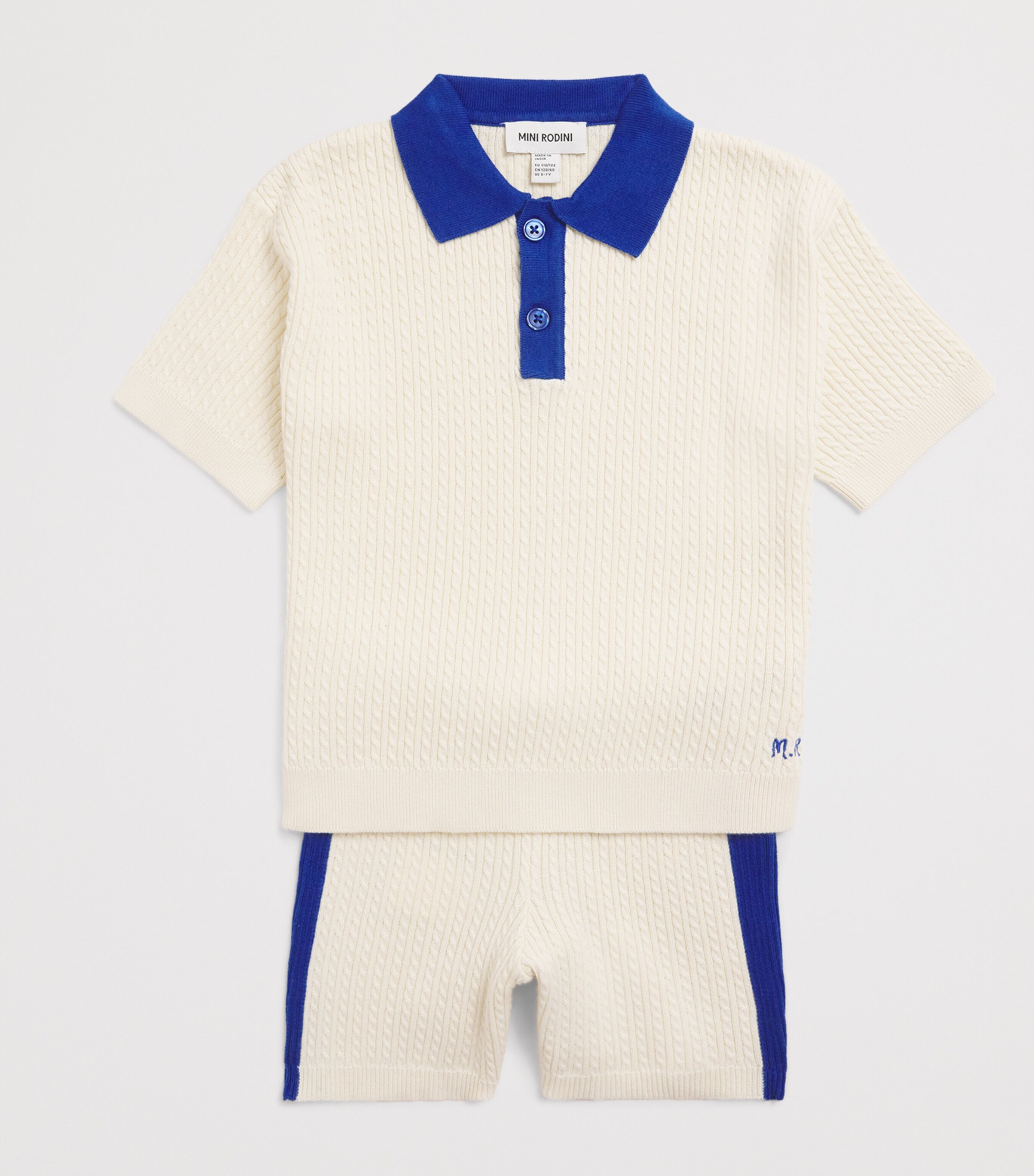 Mini Rodini Cable-Knit Shorts (3-11 Years) White Image 3