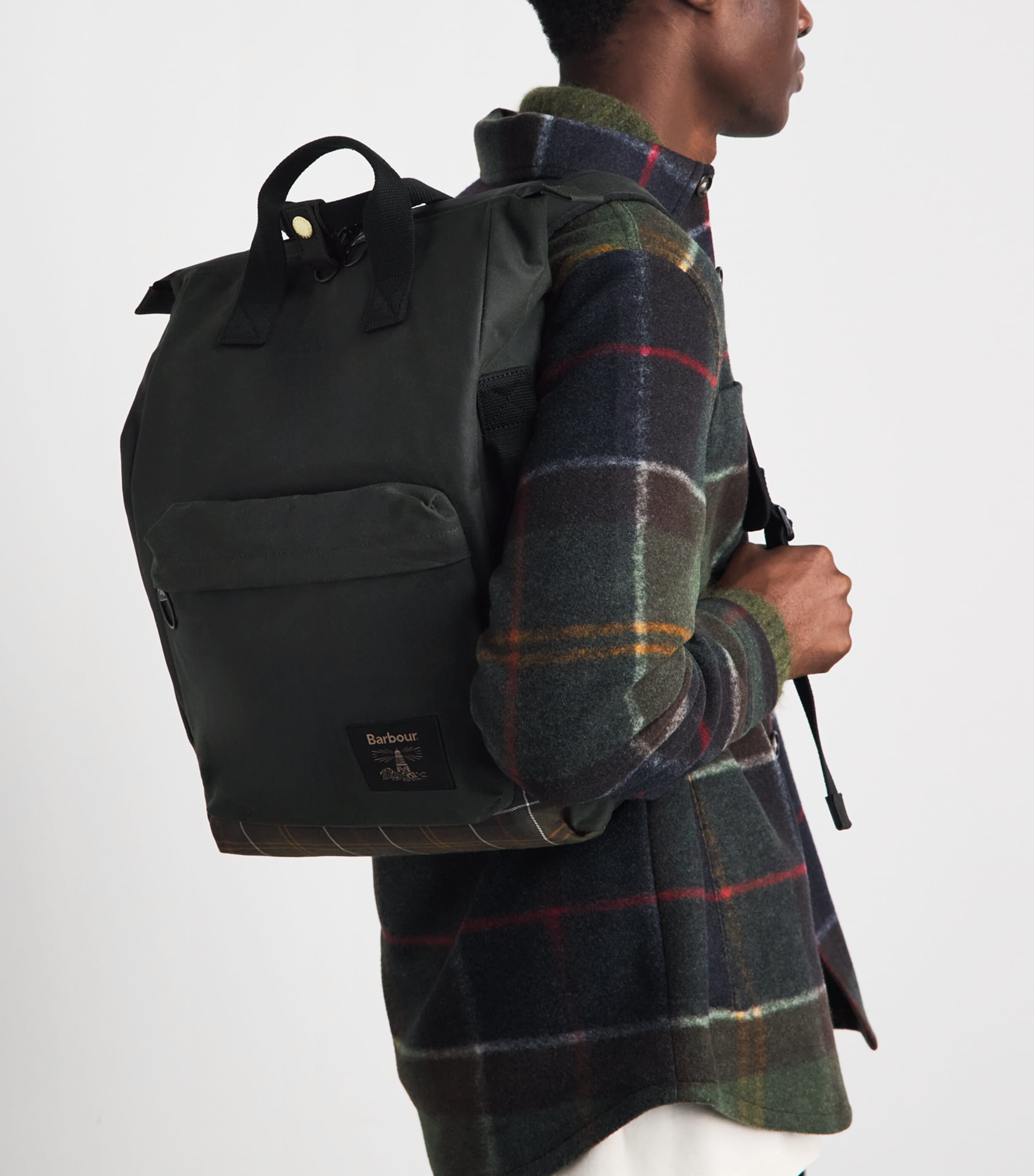 Barbour Waxed Cotton Field Backpack Sage/classic Image 4