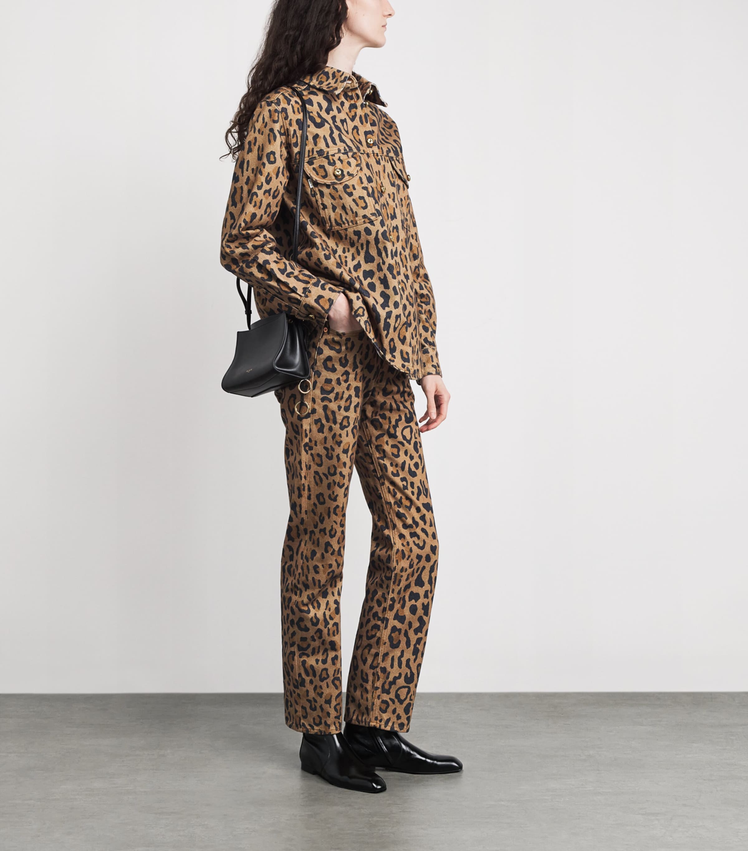 Simba Leopard Print High-Rise Jeans F000 CAMEL Image 2