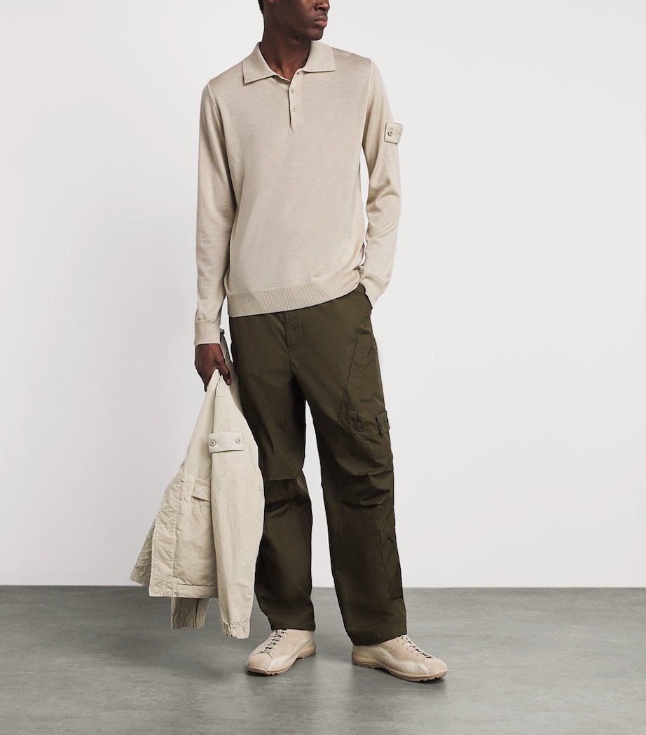 Stone Island Mens Virgin Wool Ghost Polo Sweater Image 2