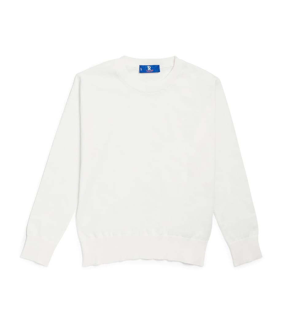 Stefano Ricci Kids Cotton Long-Sleeve T-Shirt (4-16 Years) C. White Image 1