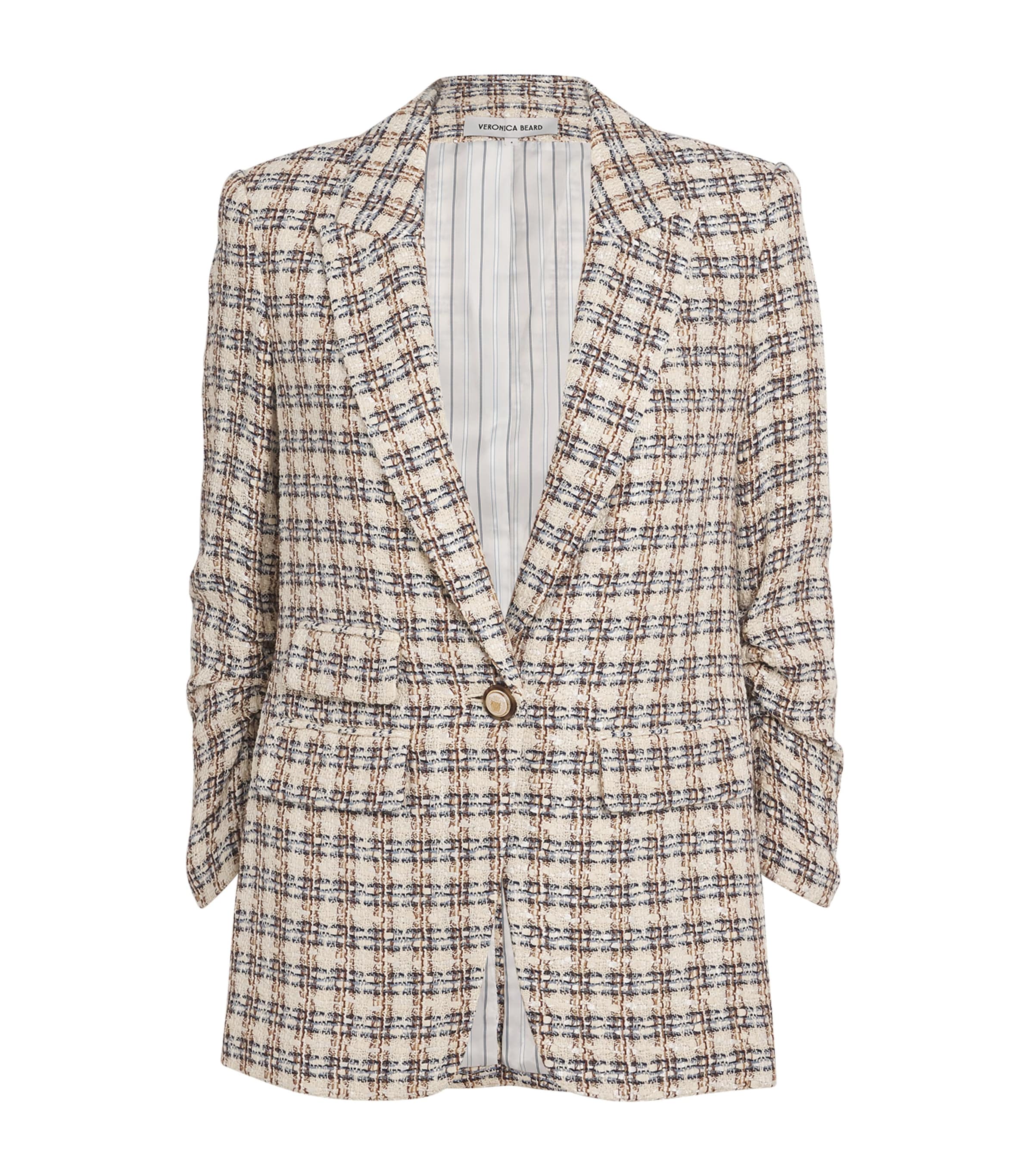 Veronica Beard Tweed Martel Dickey Blazer In Ivory