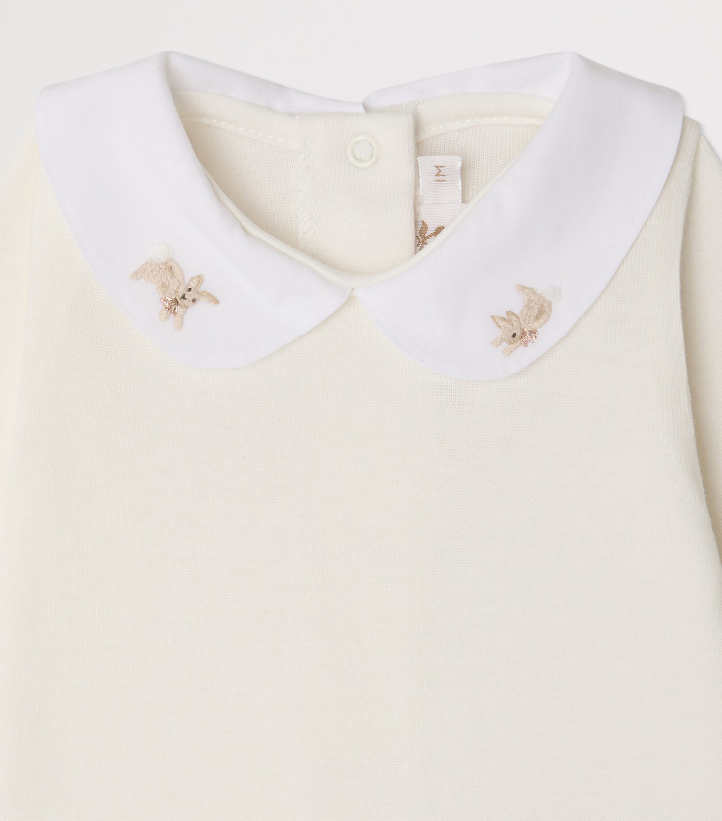 Bonpoint Cotton Collared Bodysuit (1-24 Months) Blanc Lait Image 3