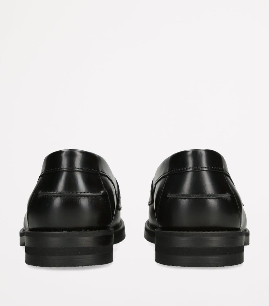 Leather Wilde Penny Loafers BLACK Image 3