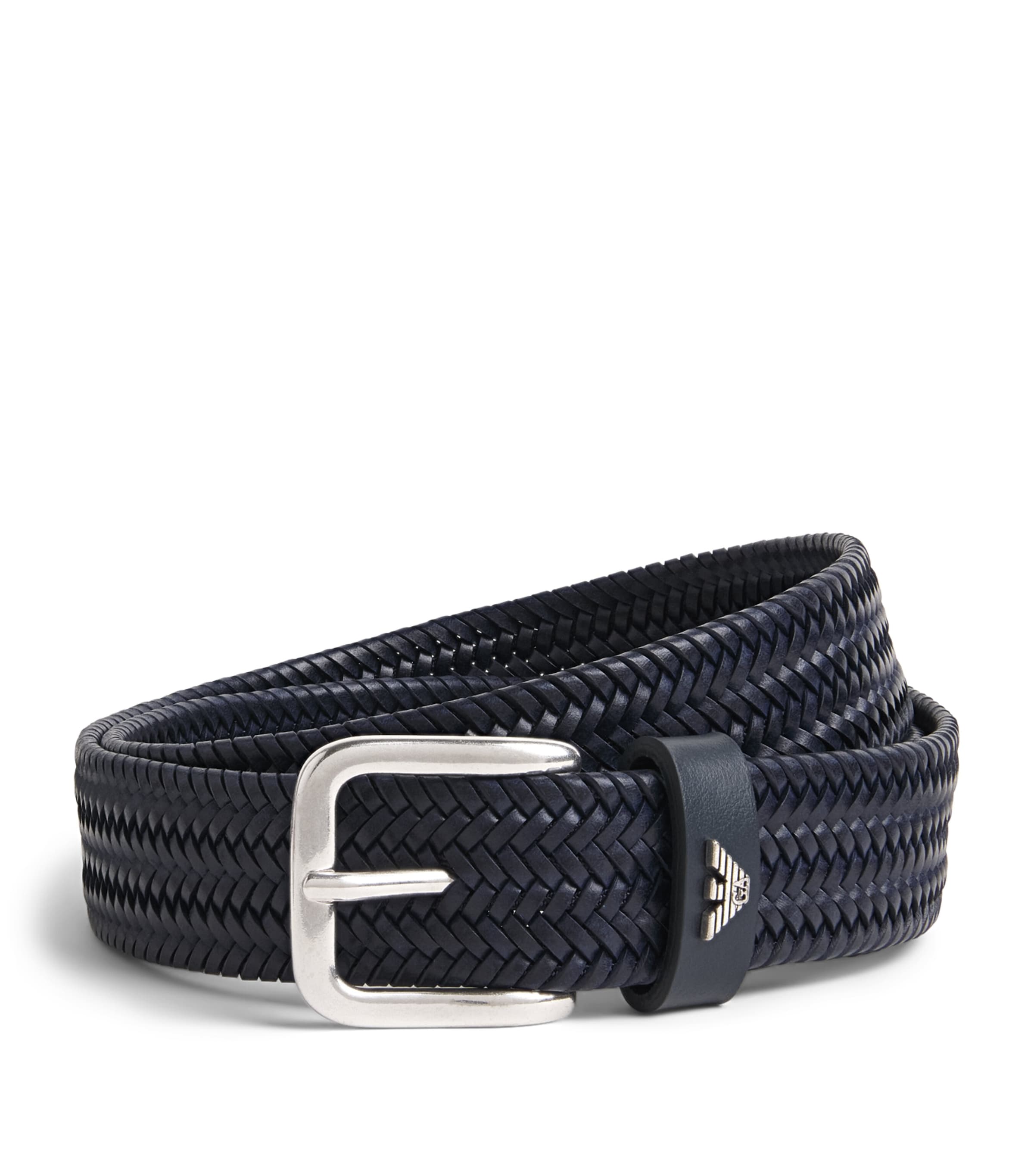 Emporio Armani Leather Woven Belt Image 1