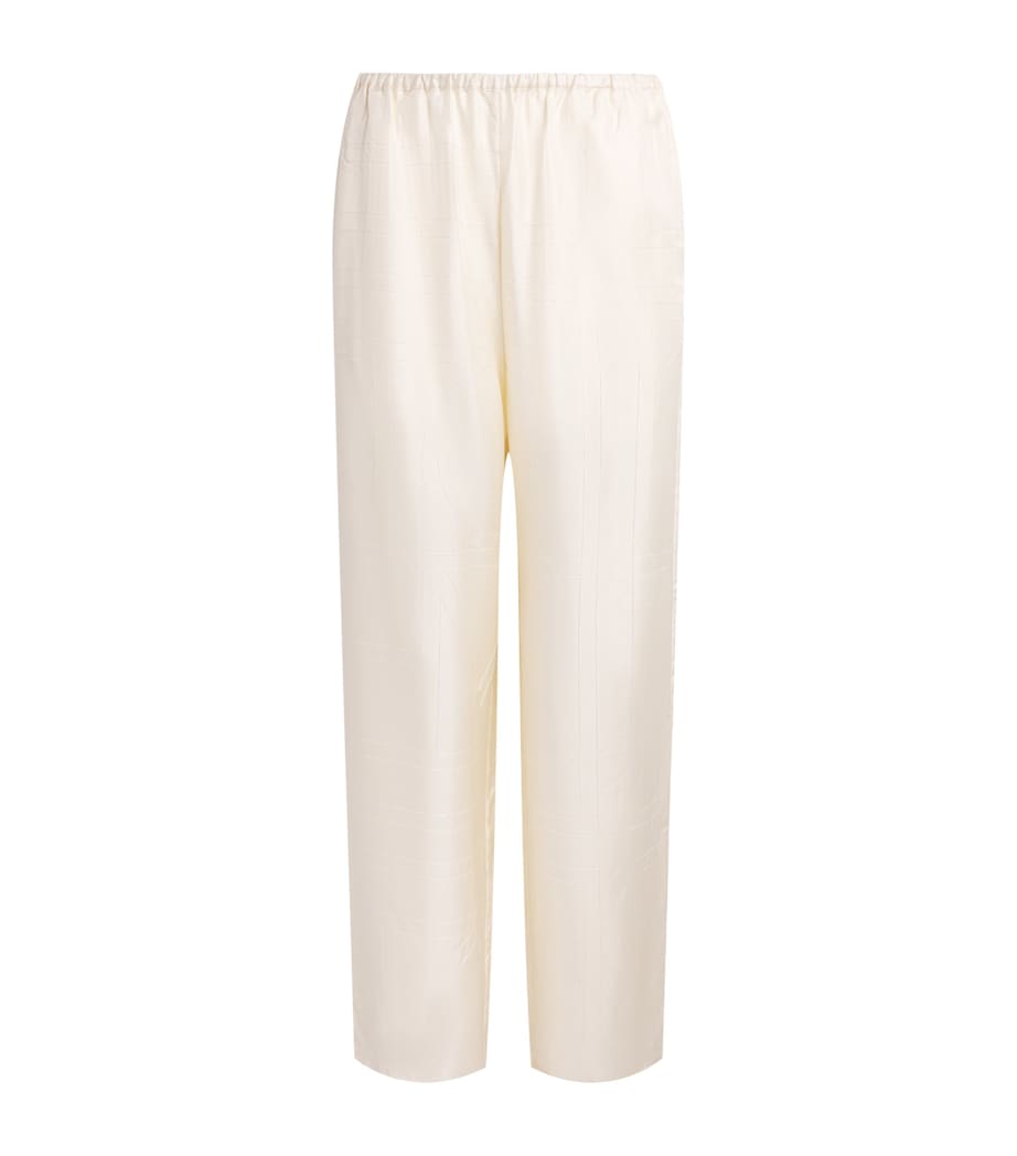 Toteme Womens Silk Monogram Trousers Cream Image 1
