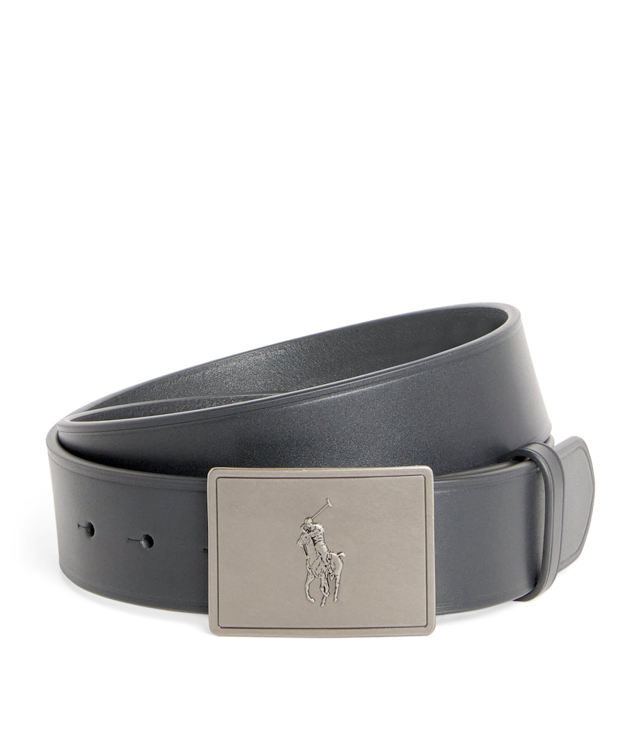 Leather Polo Pony Belt BLACK Image 1