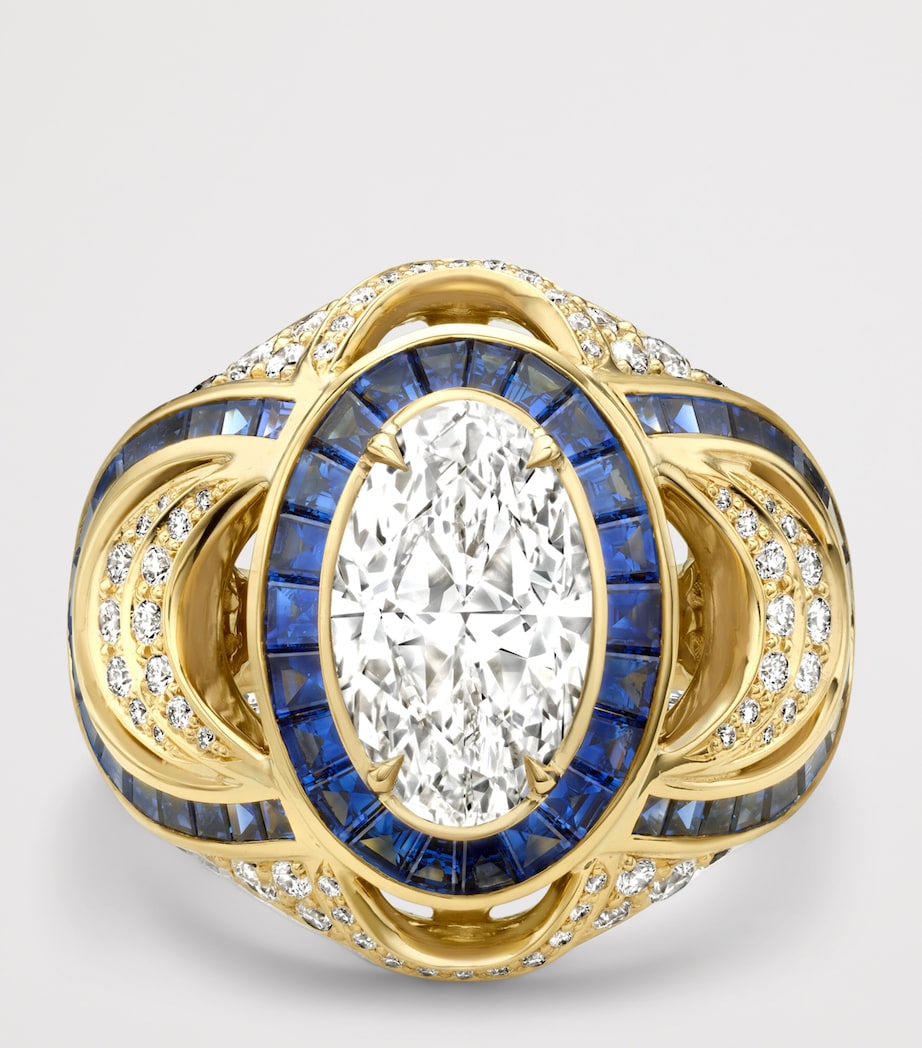 Boodles x Historic Royal Palaces Yellow Gold, Diamond and Sapphire Presence Chamber Ring Gold Image 3