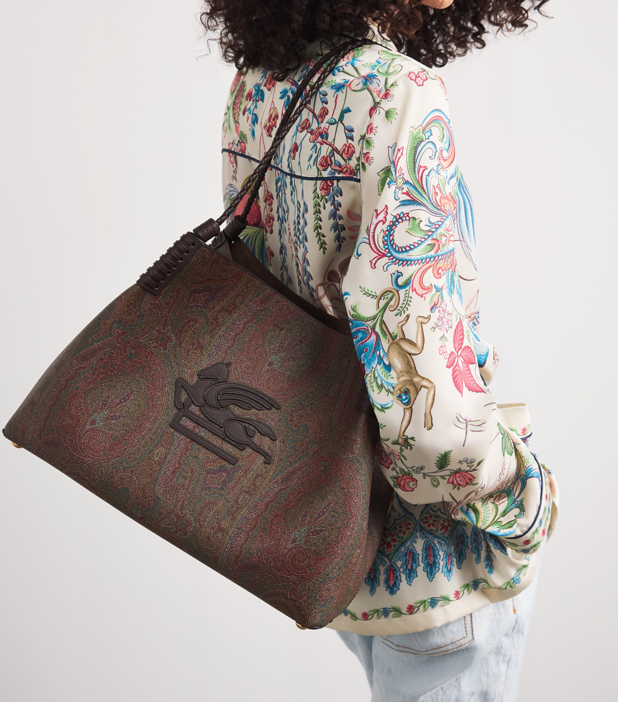 Etro Large Paisley Arnica Libra Tote Bag Brown Image 2