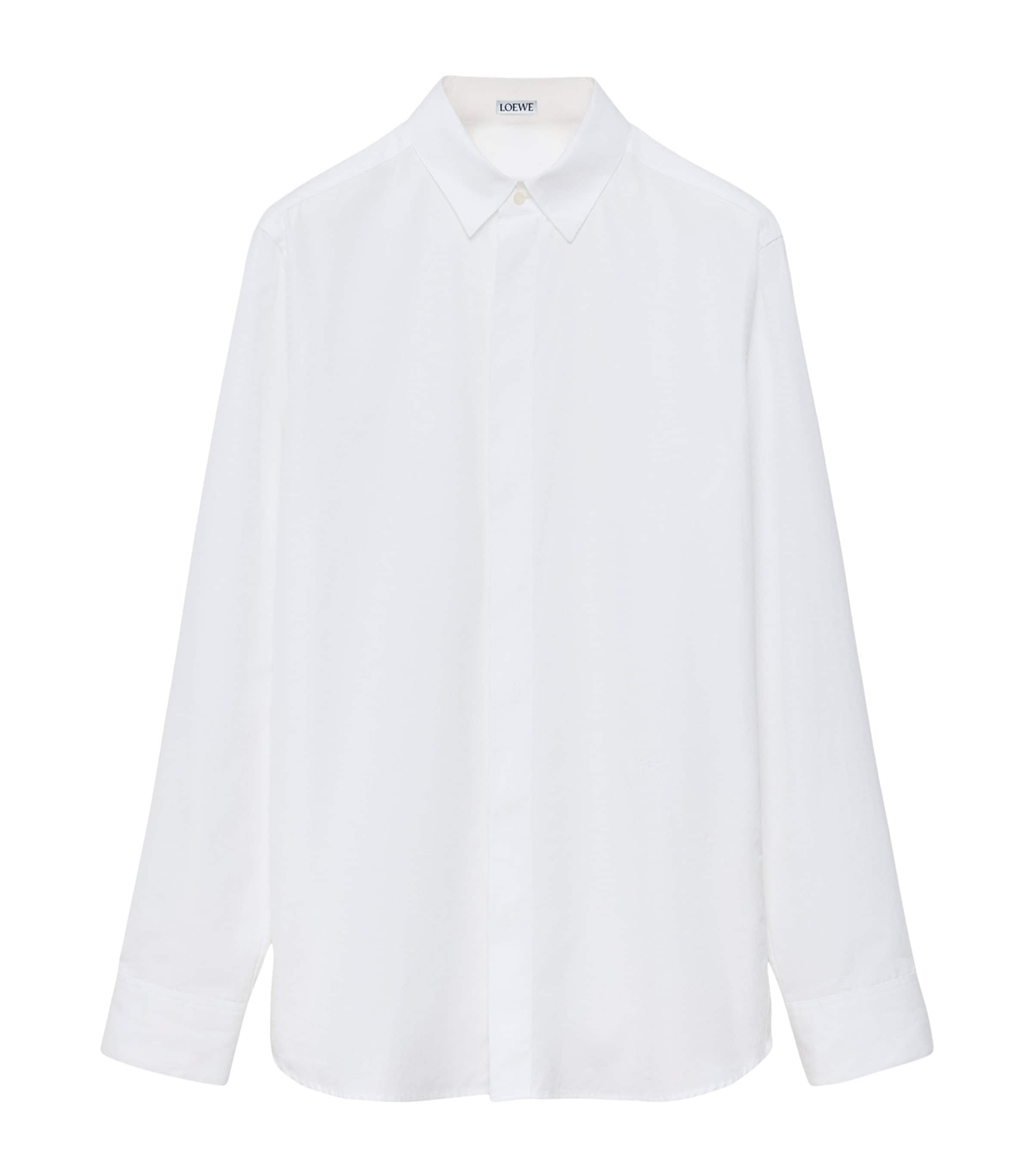 LOEWE Mens Poplin Anagram Shirt White Image 1