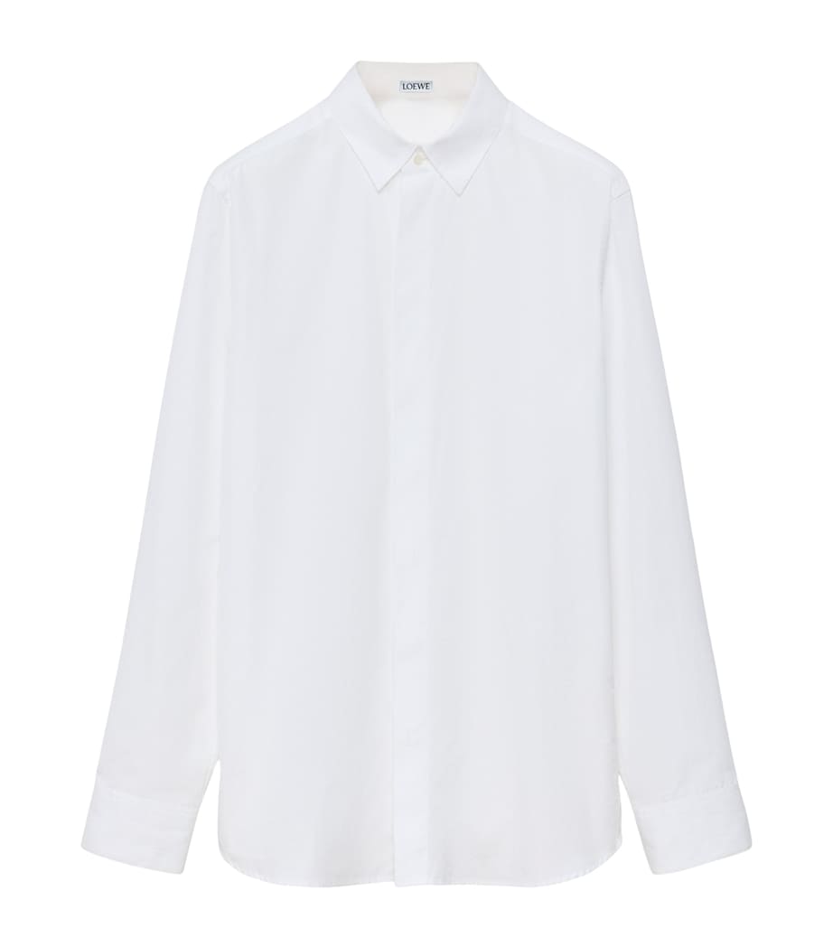 LOEWE Mens Poplin Anagram Shirt White Image 1