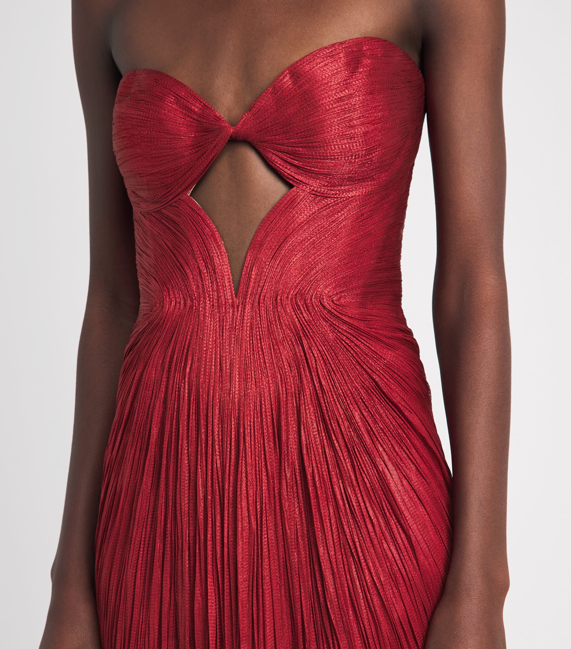 Maria Lucia Hohan Womens Silk Strapless Naima Gown Salsa Image 5