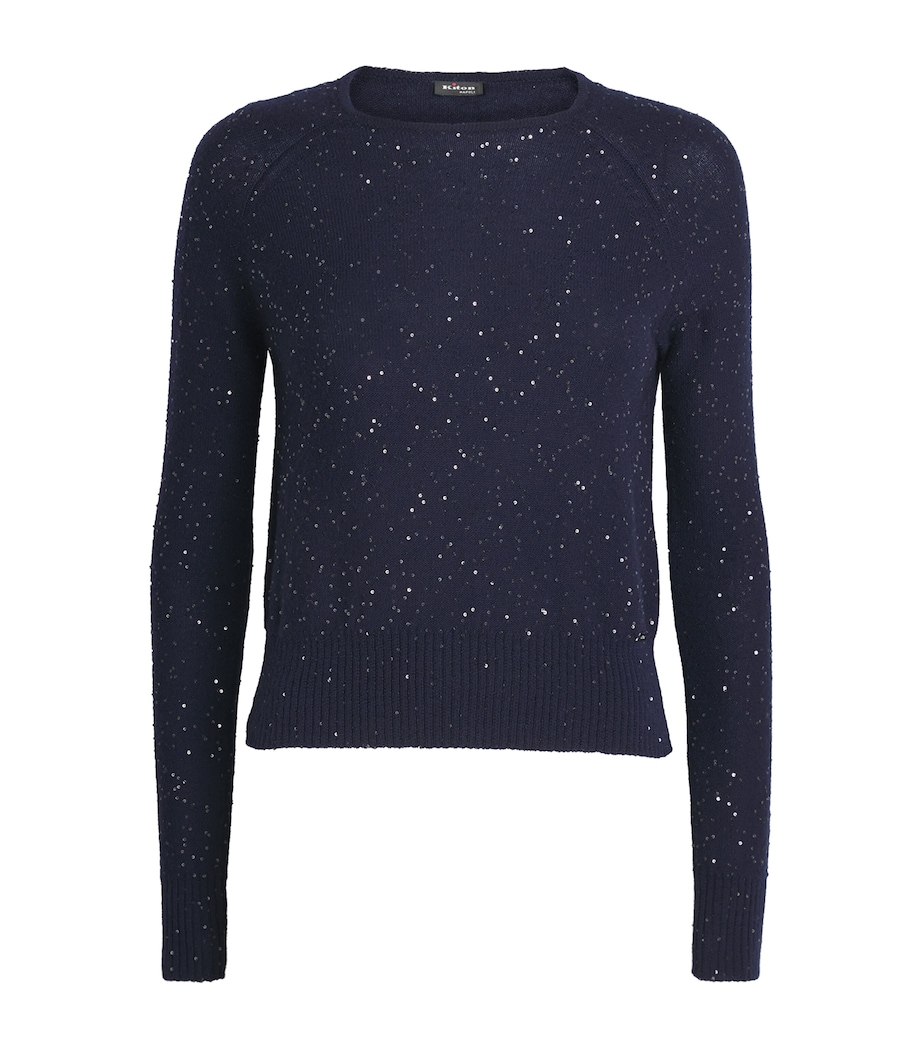 Cashmere Sequin Sweater BLUE Image 1