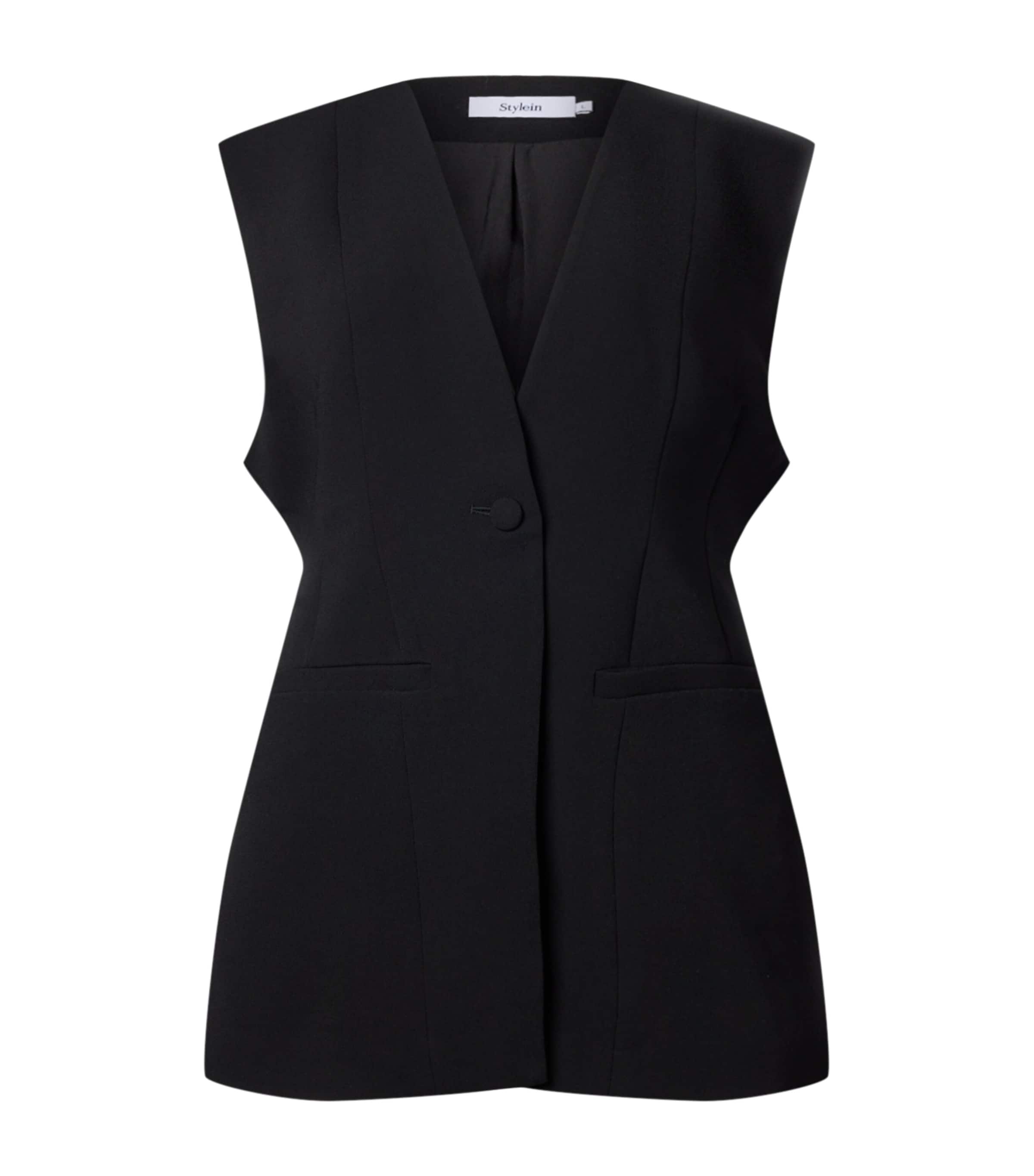 Stylein Crepe Briella Waistcoat In Black