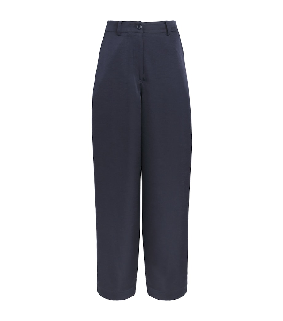 Claudie Pierlot Womens Wide-Leg Tailored Trousers Navy Image 1