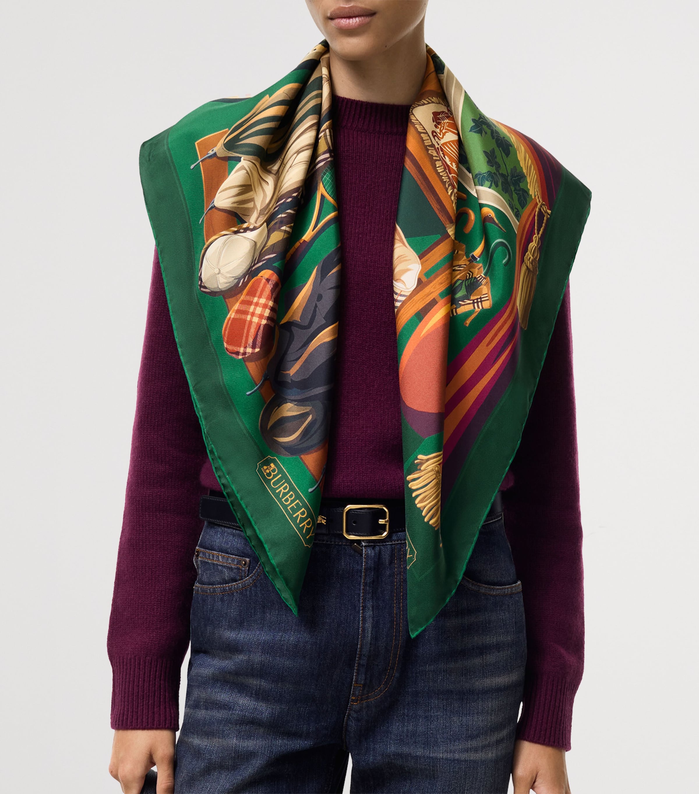Burberry Silk Knight & Day Scarf Clover Green Image 3
