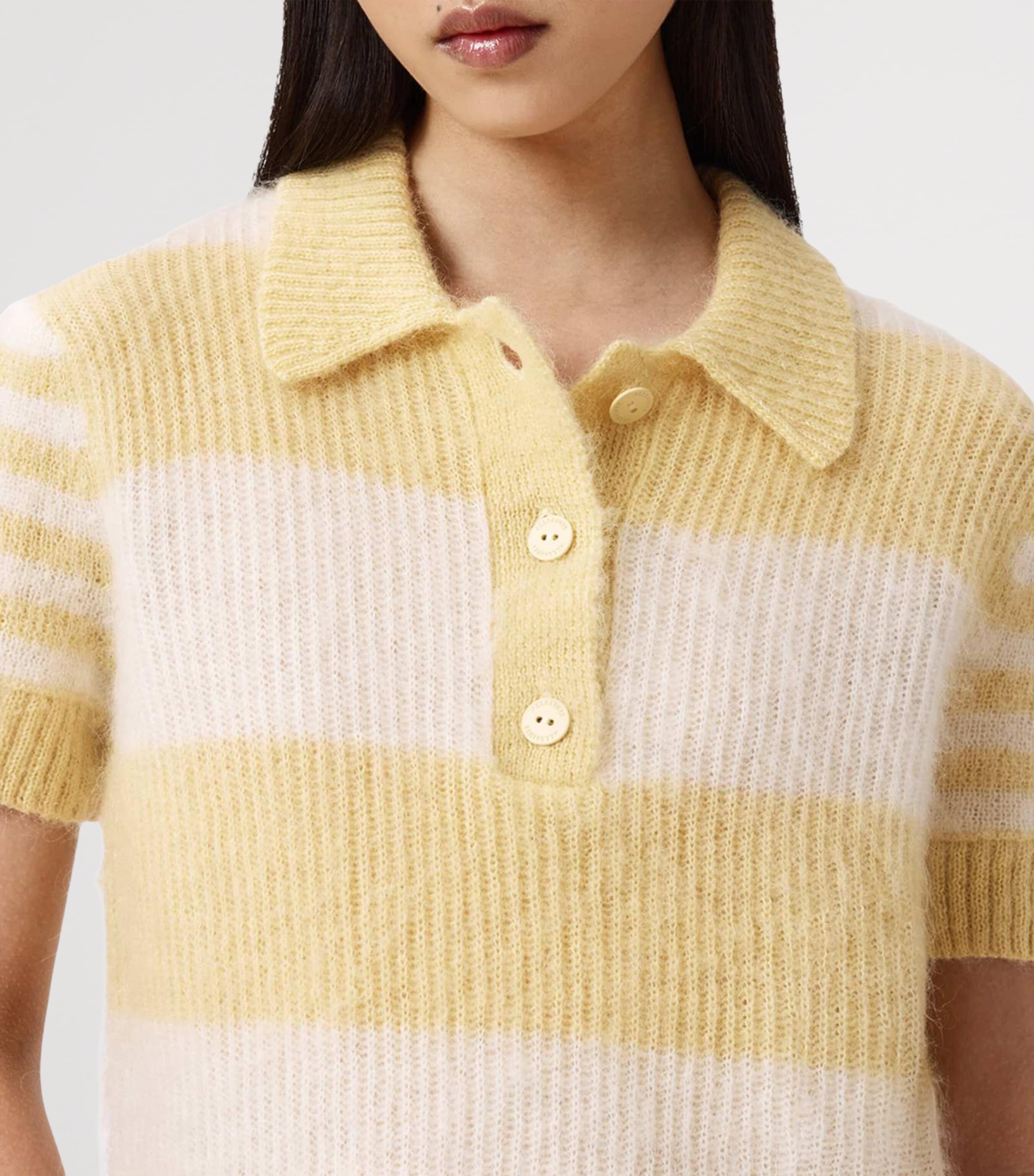 Knitted Clem Polo Shirt HAY YELLOW/WHITE Image 6