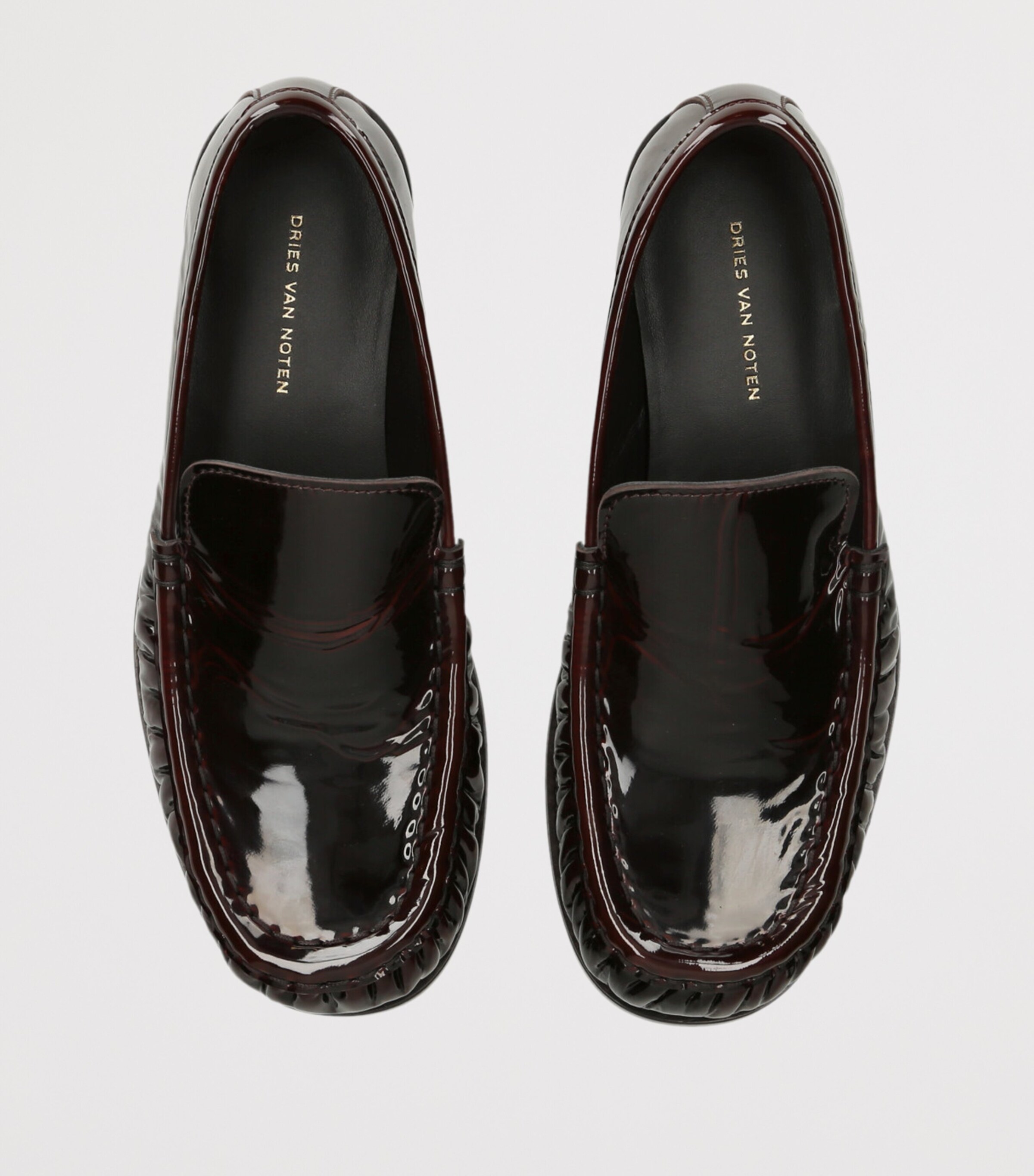 Patent Leather Ruched Loafer DARK BROWN Image 4