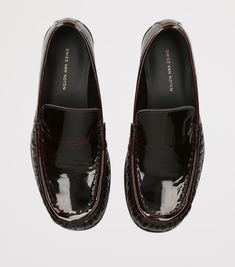 Patent Leather Ruched Loafer DARK BROWN Image 4