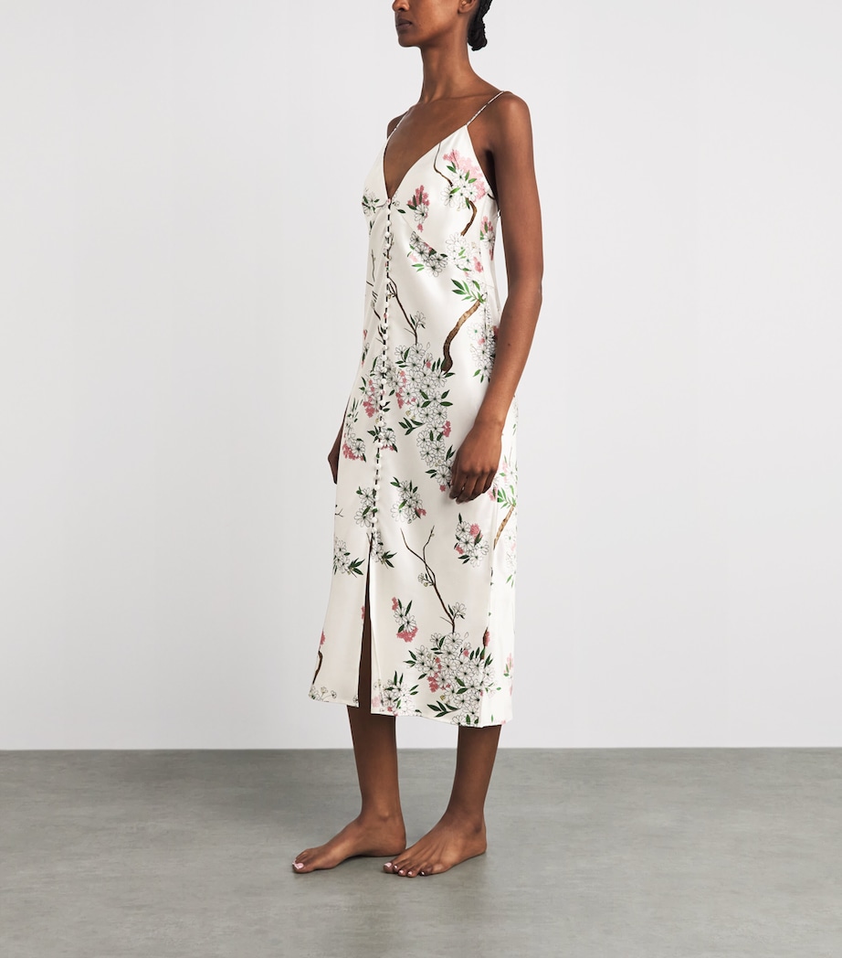 Olivia von Halle Womens Silk Floral Ilse Midi Slip Dress Ana Image 2