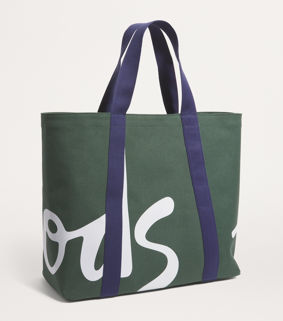 Large Cotton Logo Tote Bag DARK GREEN Image 2