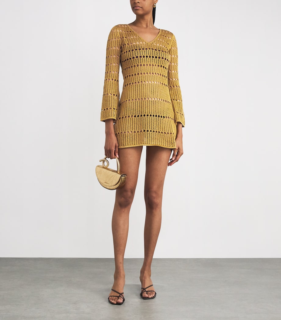 Crochet Mishi Mini Dress GOLDEN Image 2