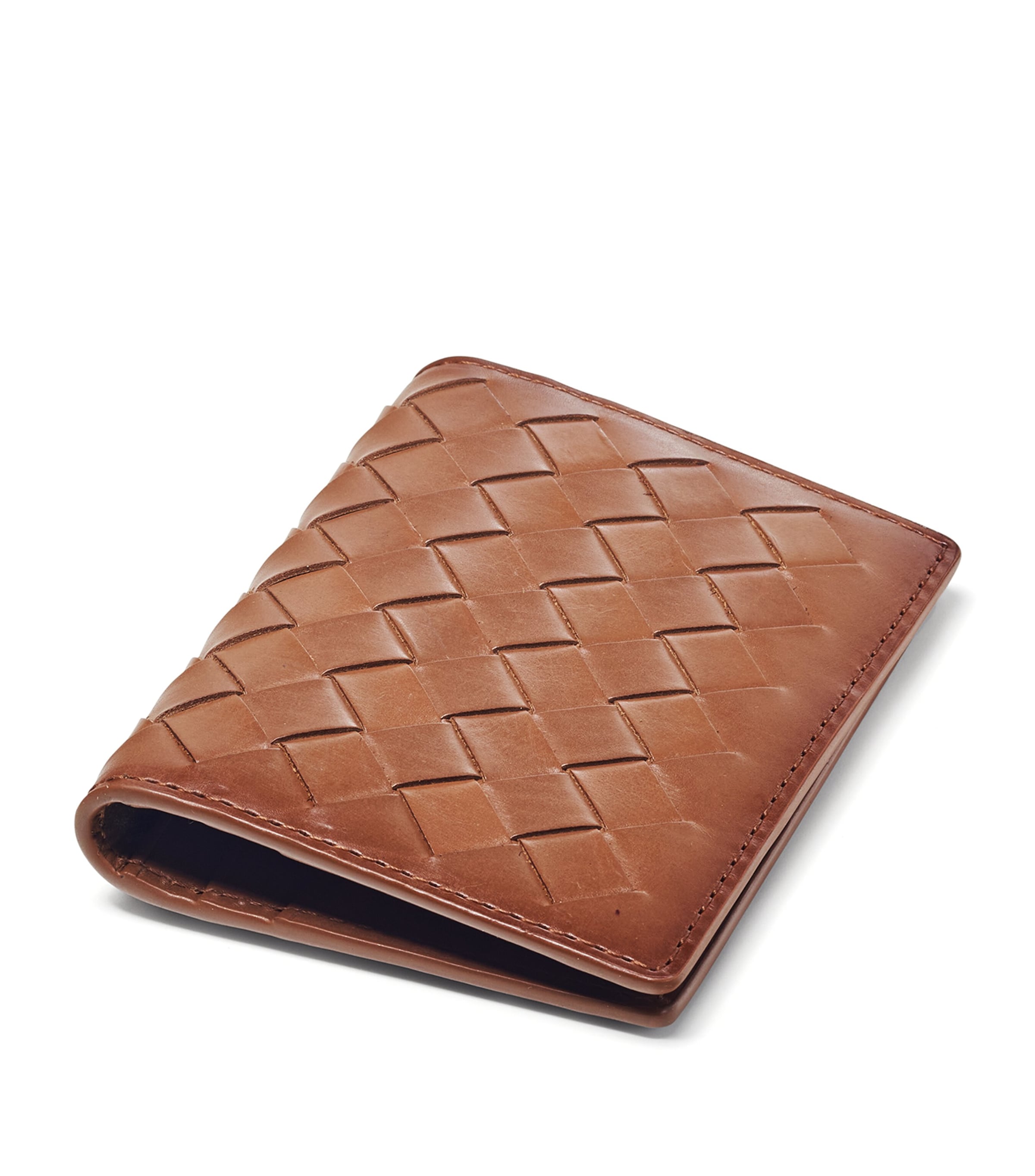 Leather Double Fold Card Holder LATTE Image 3