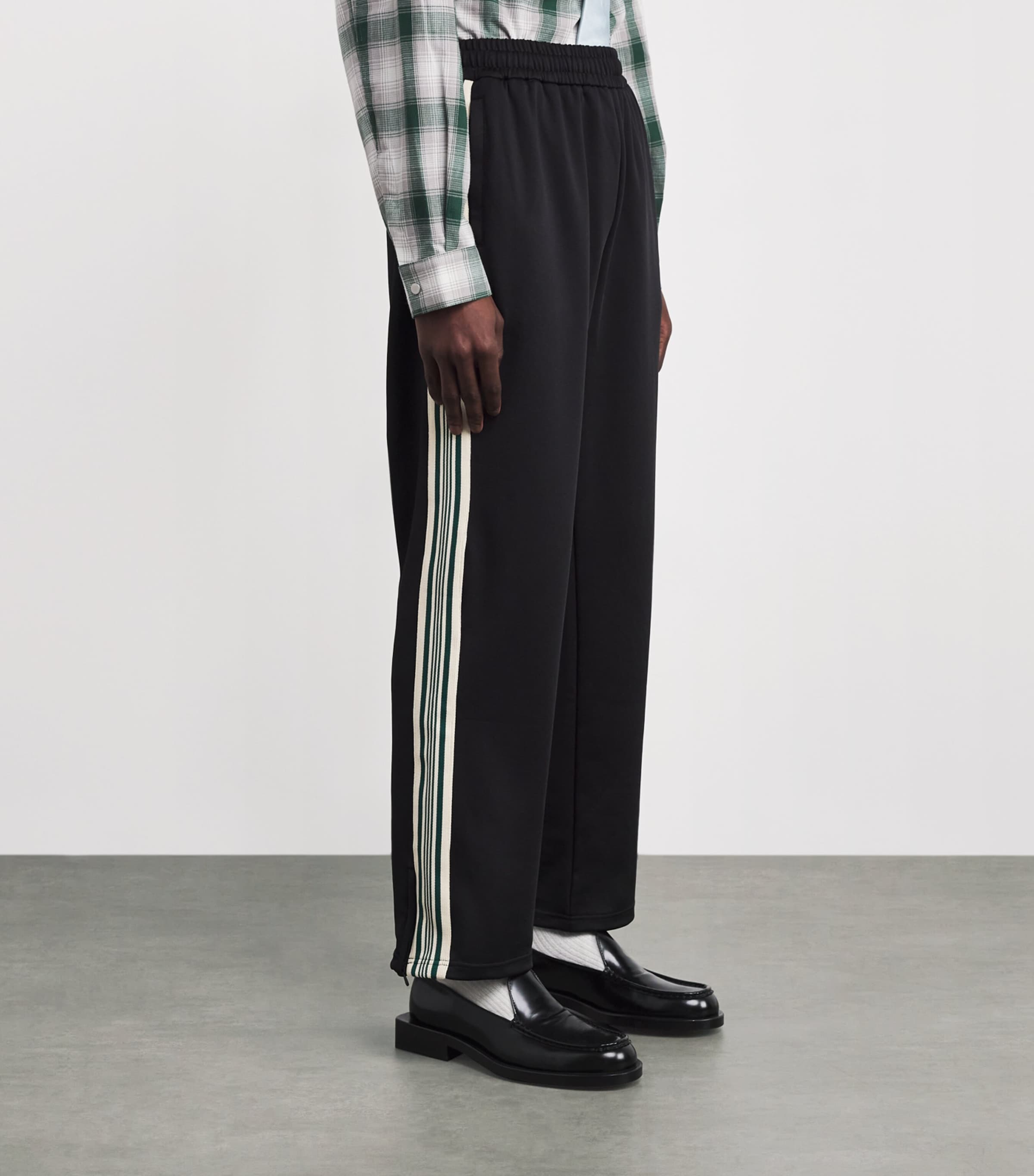 Stretch-Jersey Side-Stripe Sweatpants JET BLACK Image 3