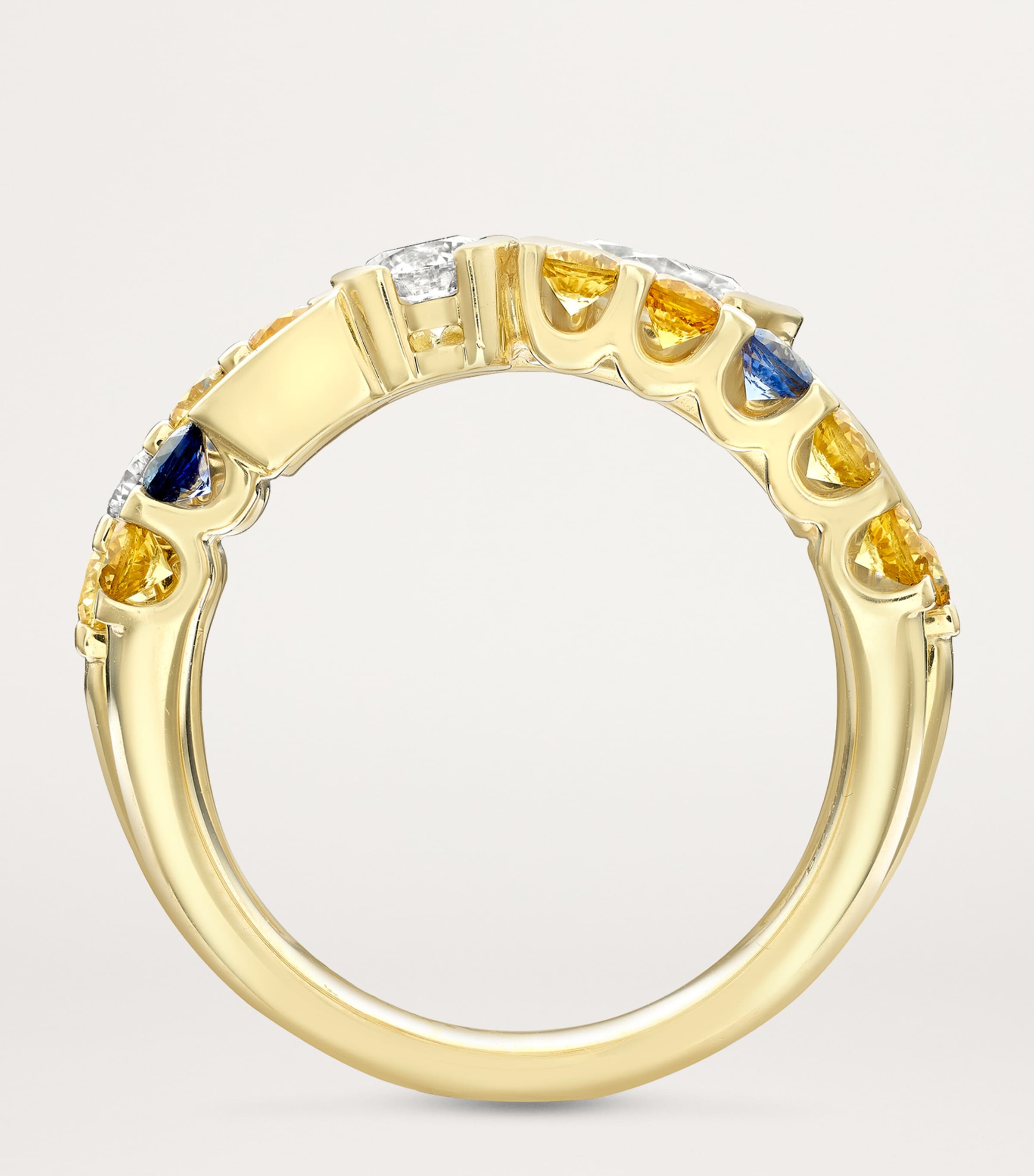 Yellow Gold, Diamond and Sapphire Play of Light Ring YELLOW GOLD Image 4