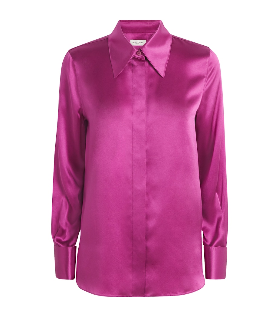 Lafayette 148 Womens Silk Shirt Mulberry Image 1