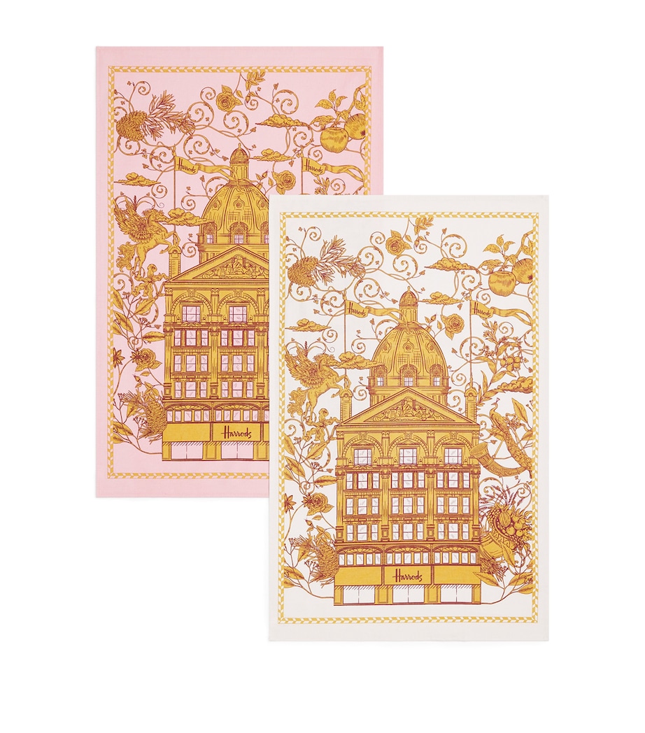 Set of 2 Building Legacy Tea Towels PINK Image 1