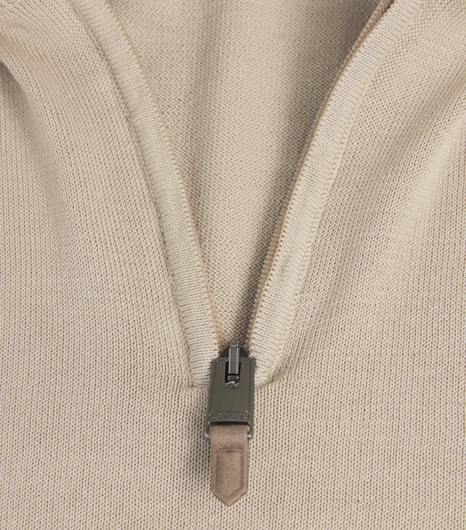 Cotton Half-Zip Sweater 705 Image 5