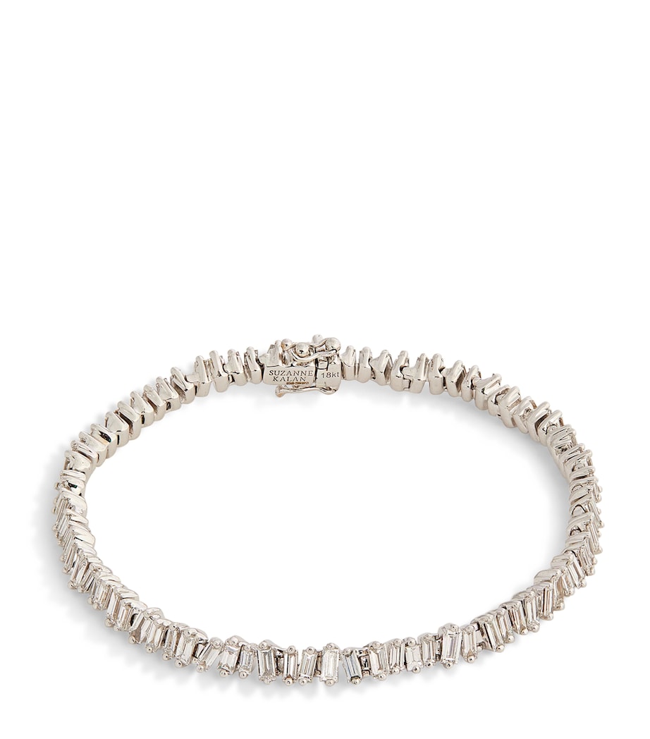 White Gold and Diamond Fireworks Three-Row Tennis Bracelet 18K WG/WD Image 2