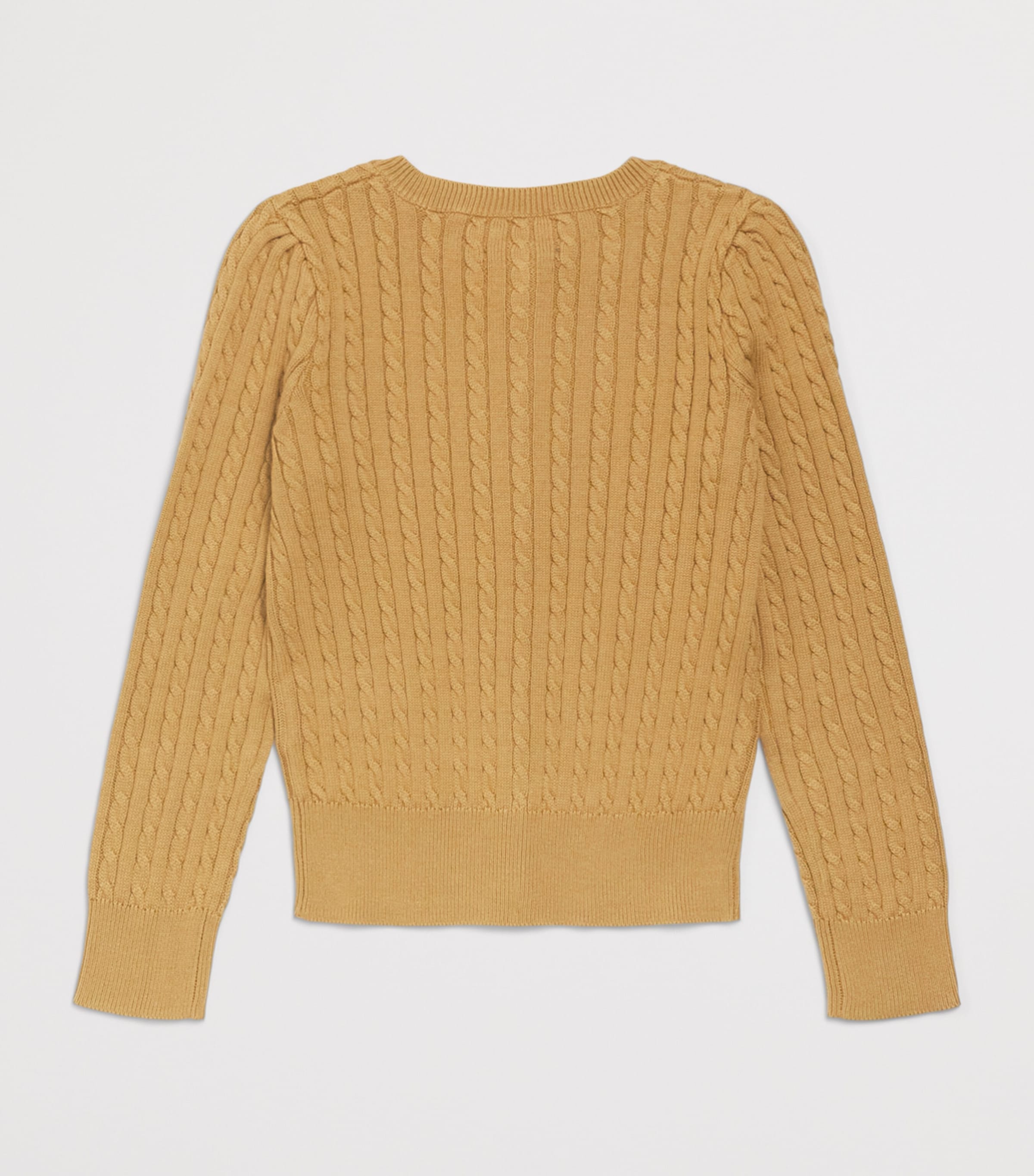 Ralph Lauren Kids Cotton Cable-Knit Polo Bear Cardigan (2-6.5 Years) Berkshire Tan Image 2