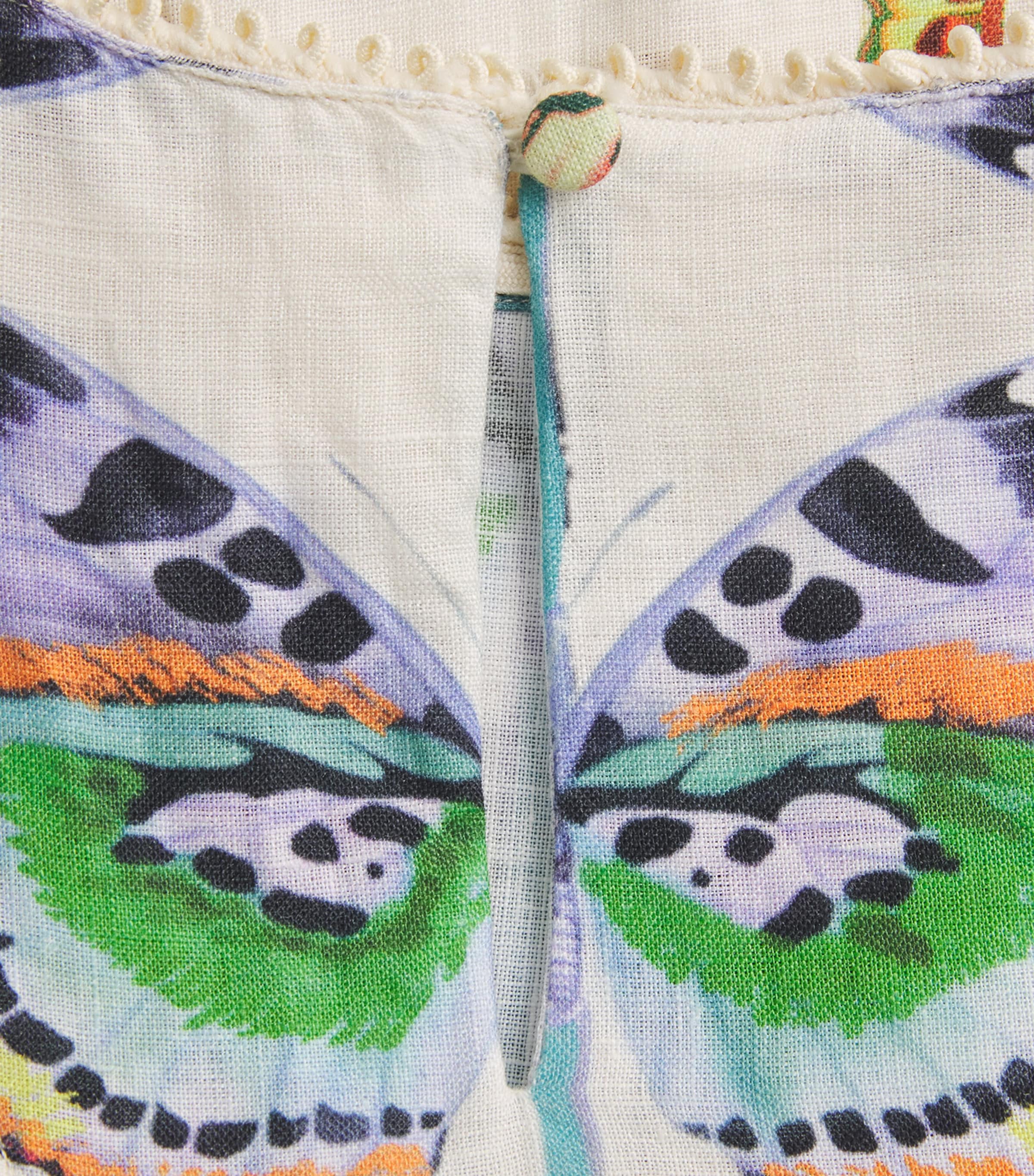 LUG VON SIGA Womens Linen Printed Dakota Top Offwhite Multicolor Image 6
