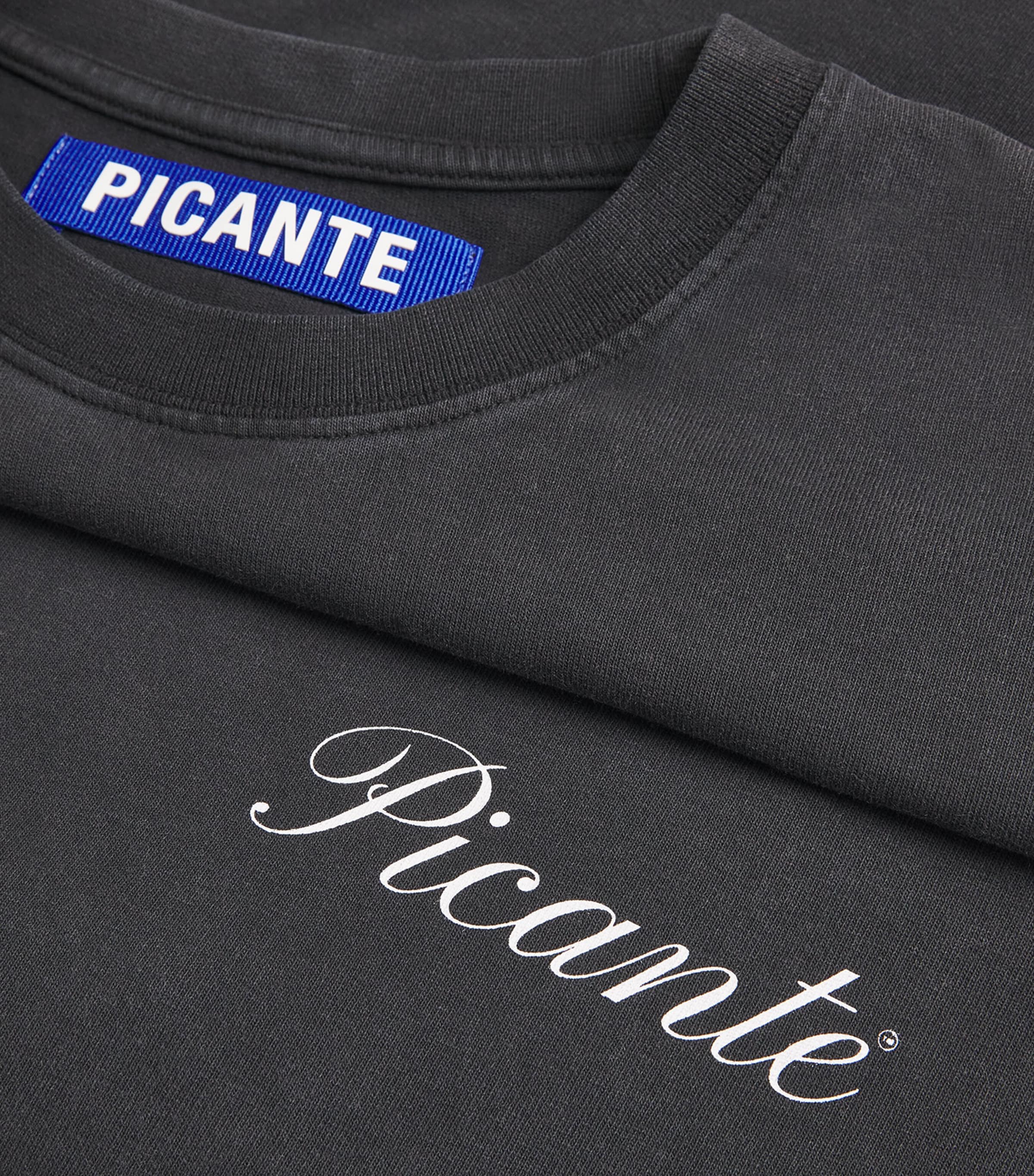 Picante Mens Organic Cotton Tailor Logo T-Shirt Vintage Black Image 5