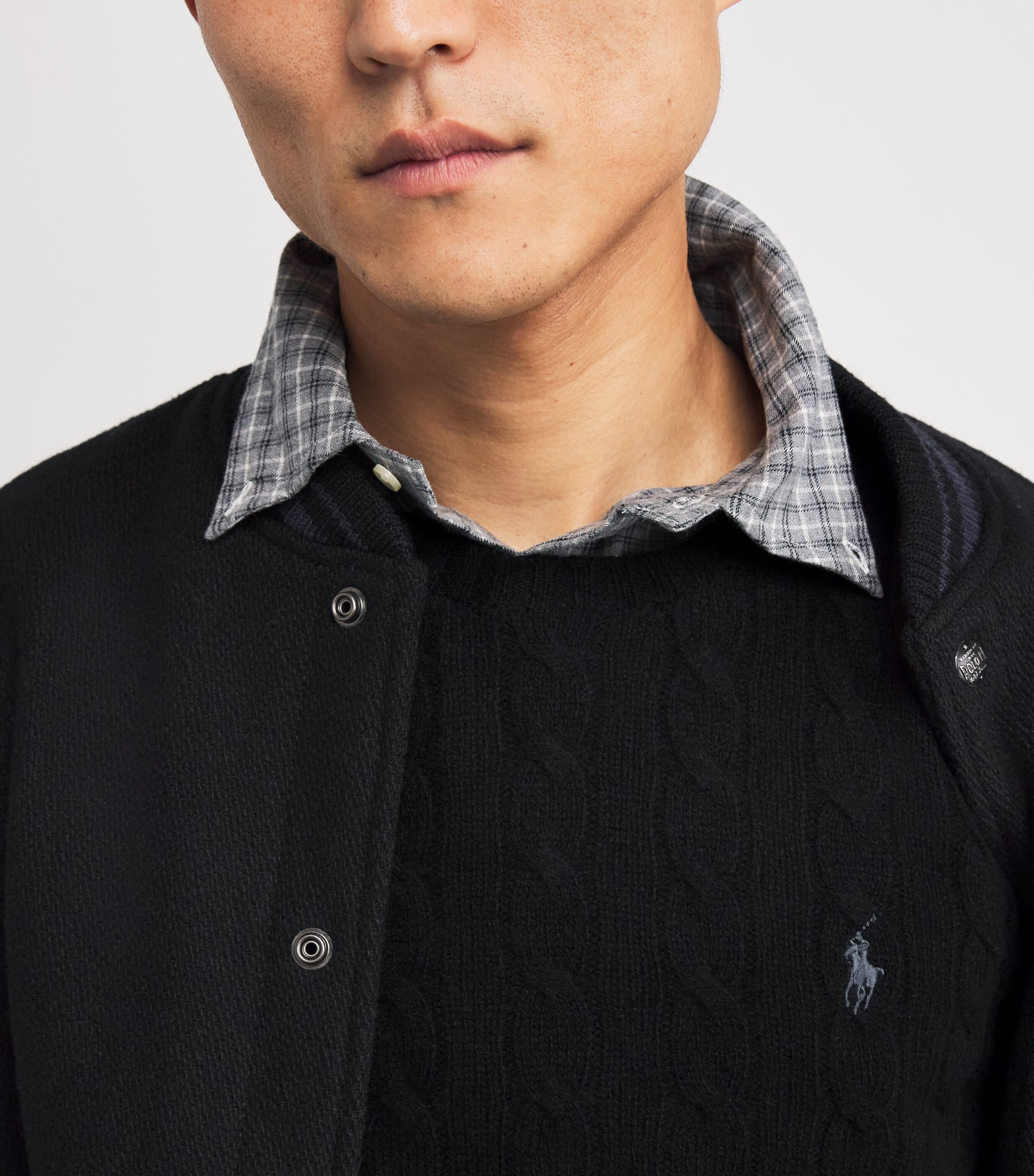 Wool-Cashmere Cable-Knit Sweater BLACK Image 6