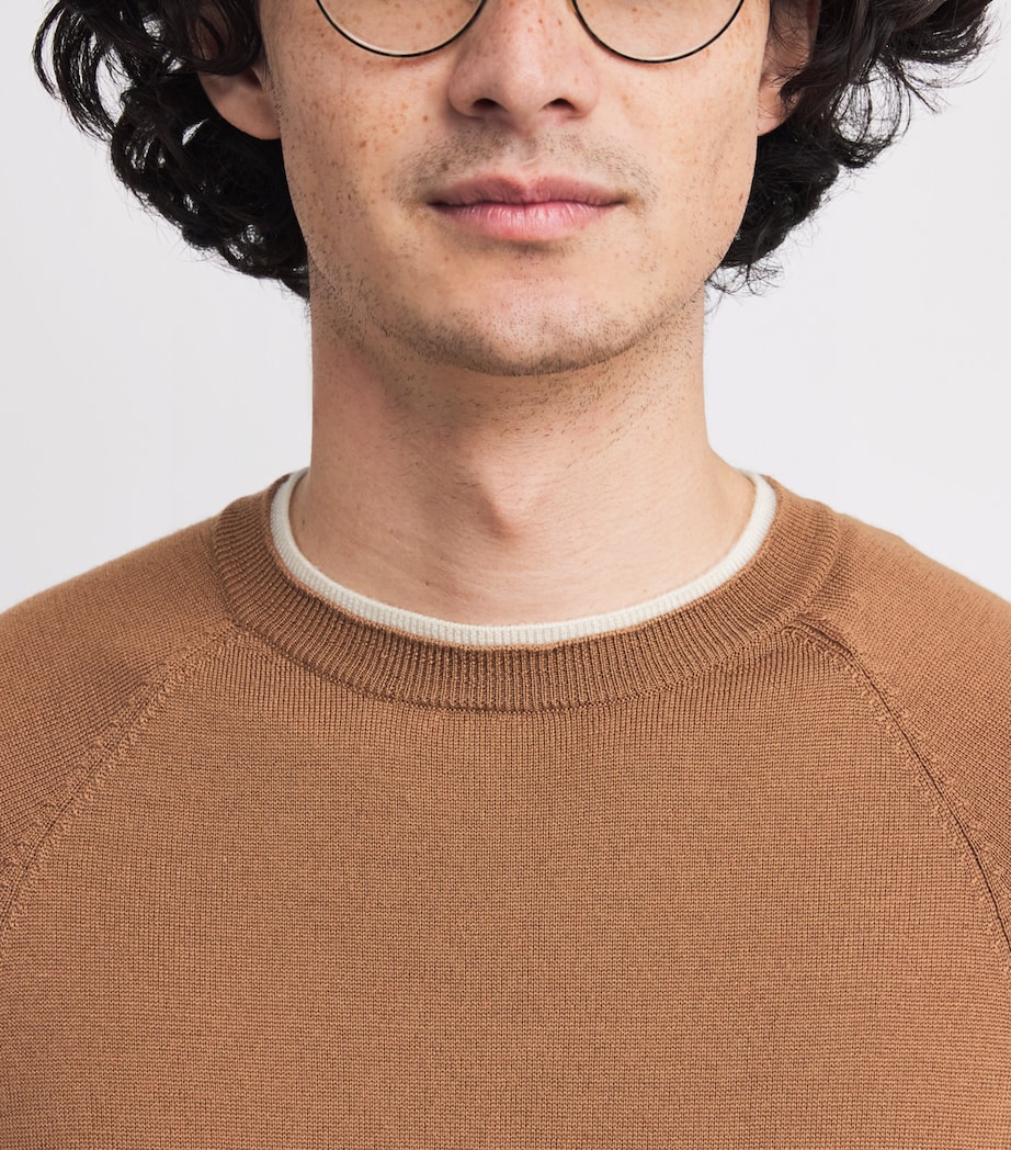 Wool Crew-Neck Sweater VICUNA E AVORIO Image 6