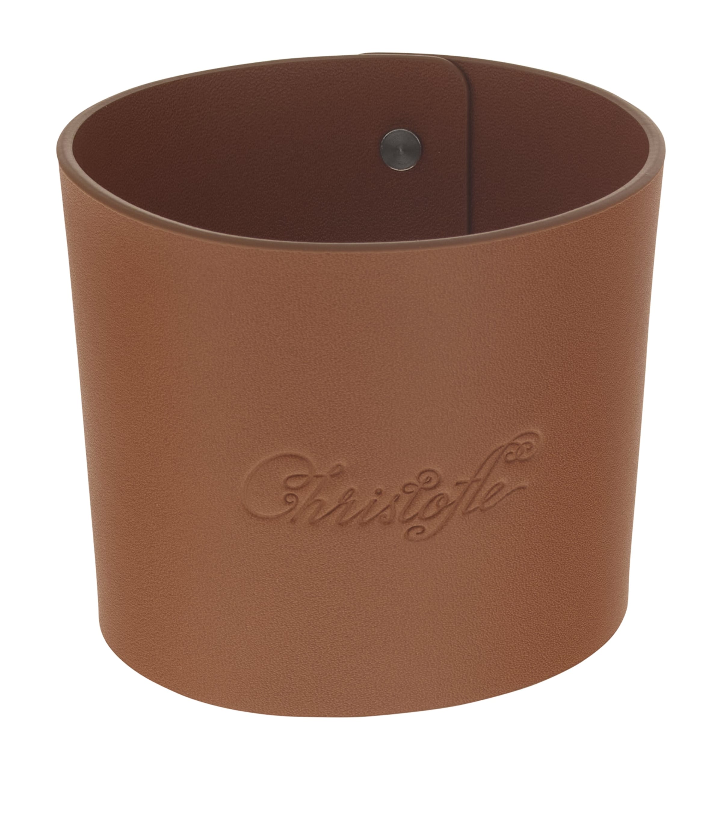 Christofle Leather Objets Miroir Coffee Cup Ring Brown Image 3