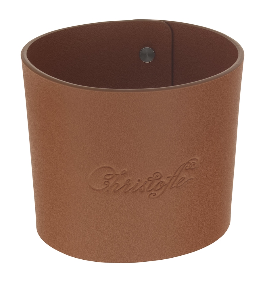 Christofle Leather Objets Miroir Coffee Cup Ring Brown Image 3
