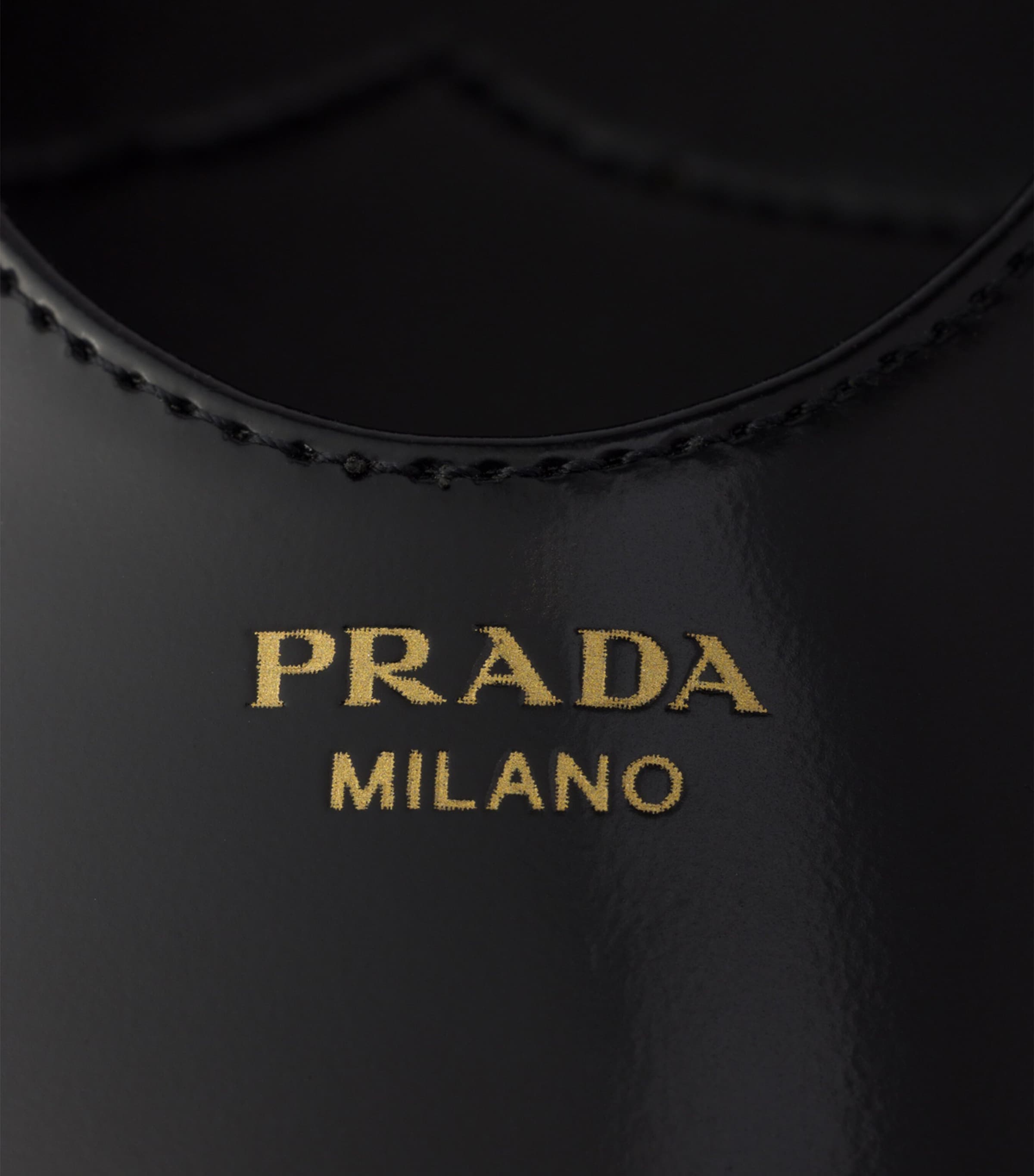 Prada Leather Logo Ballet Flats Black Image 6