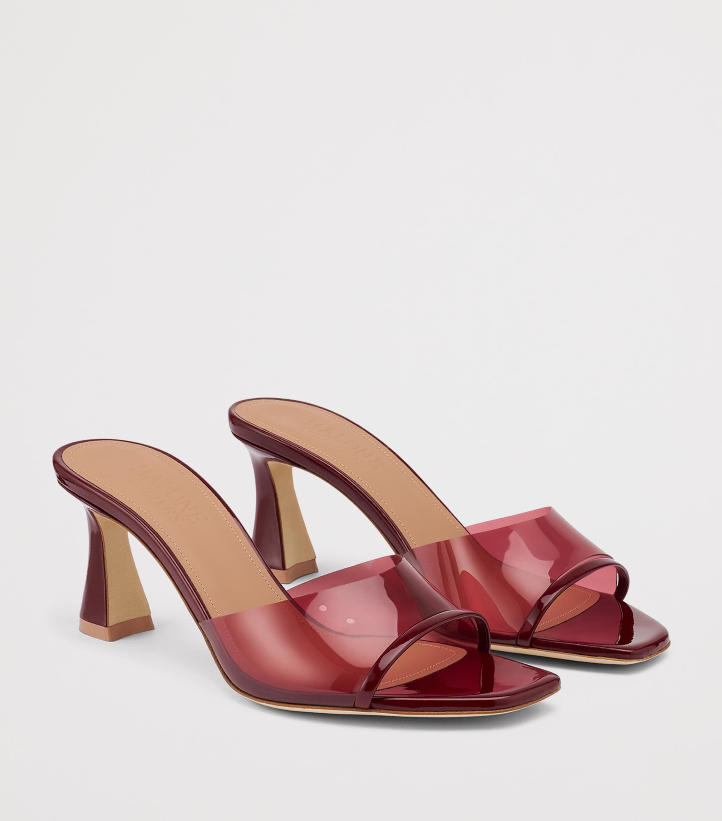Malone Souliers Patent Leather Roxanne Heeled Mules 70 Rosewood Image 3